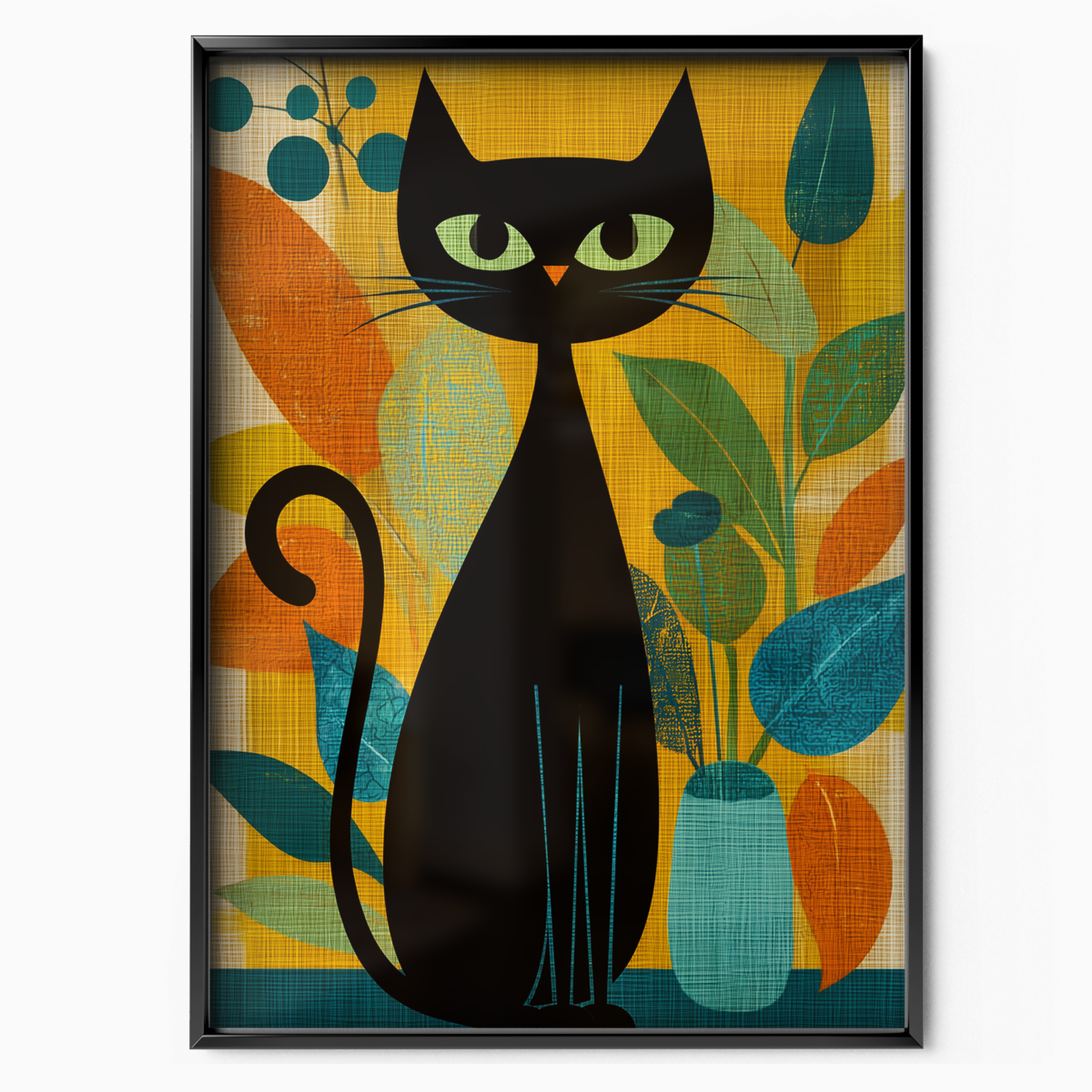 Atomic Cat Floral Retro