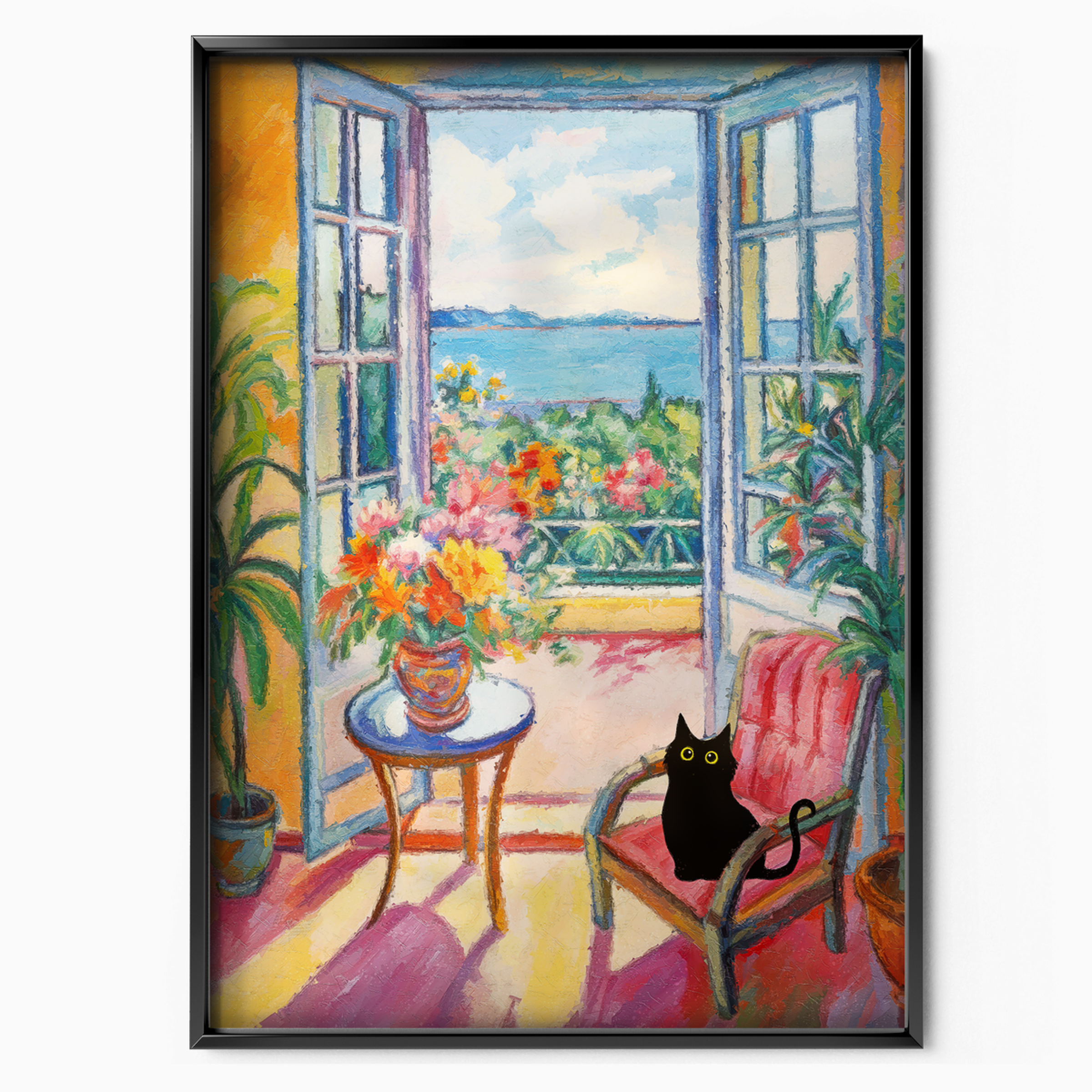 Black Cat By Matisse Open Window