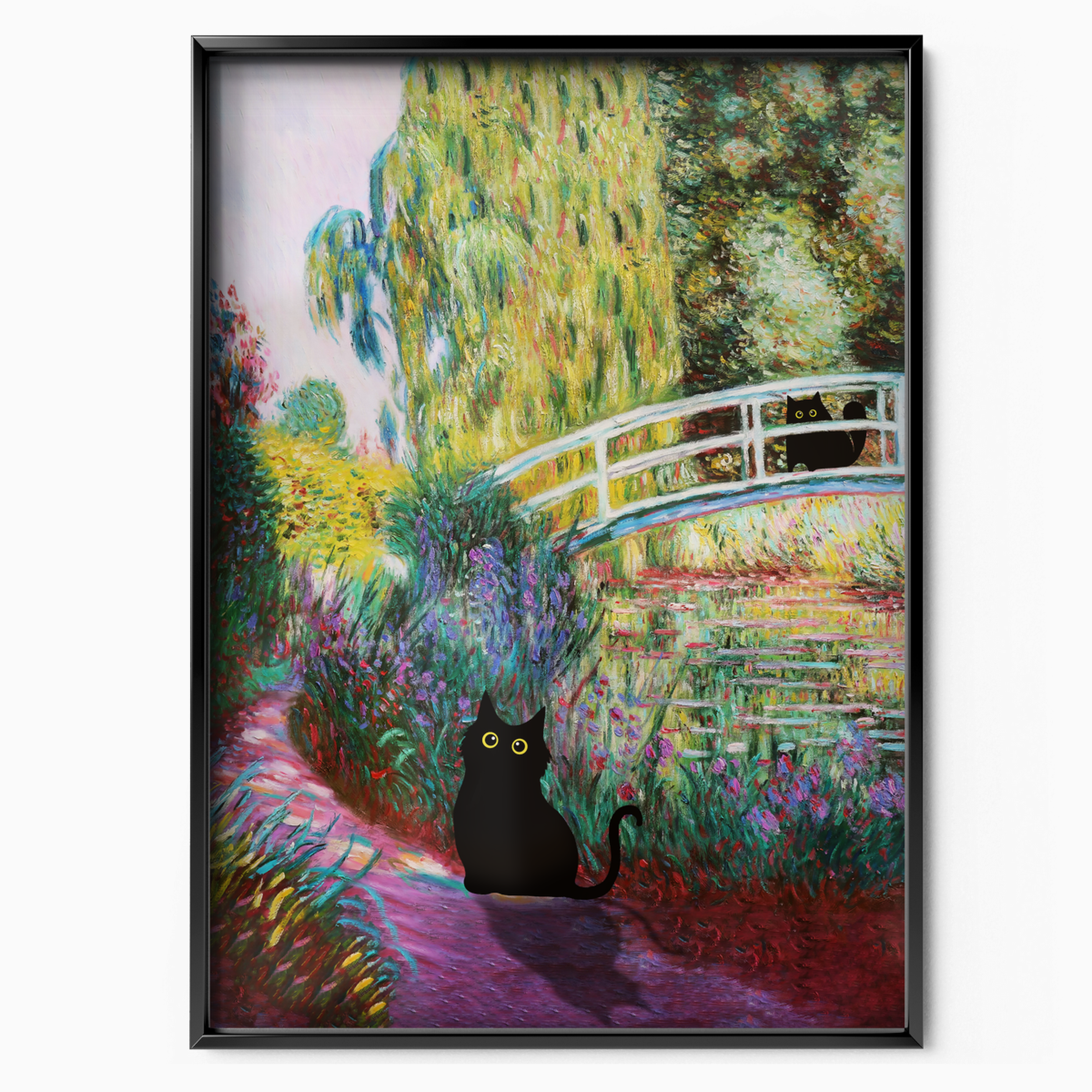 Black Cat By Monet Bridge