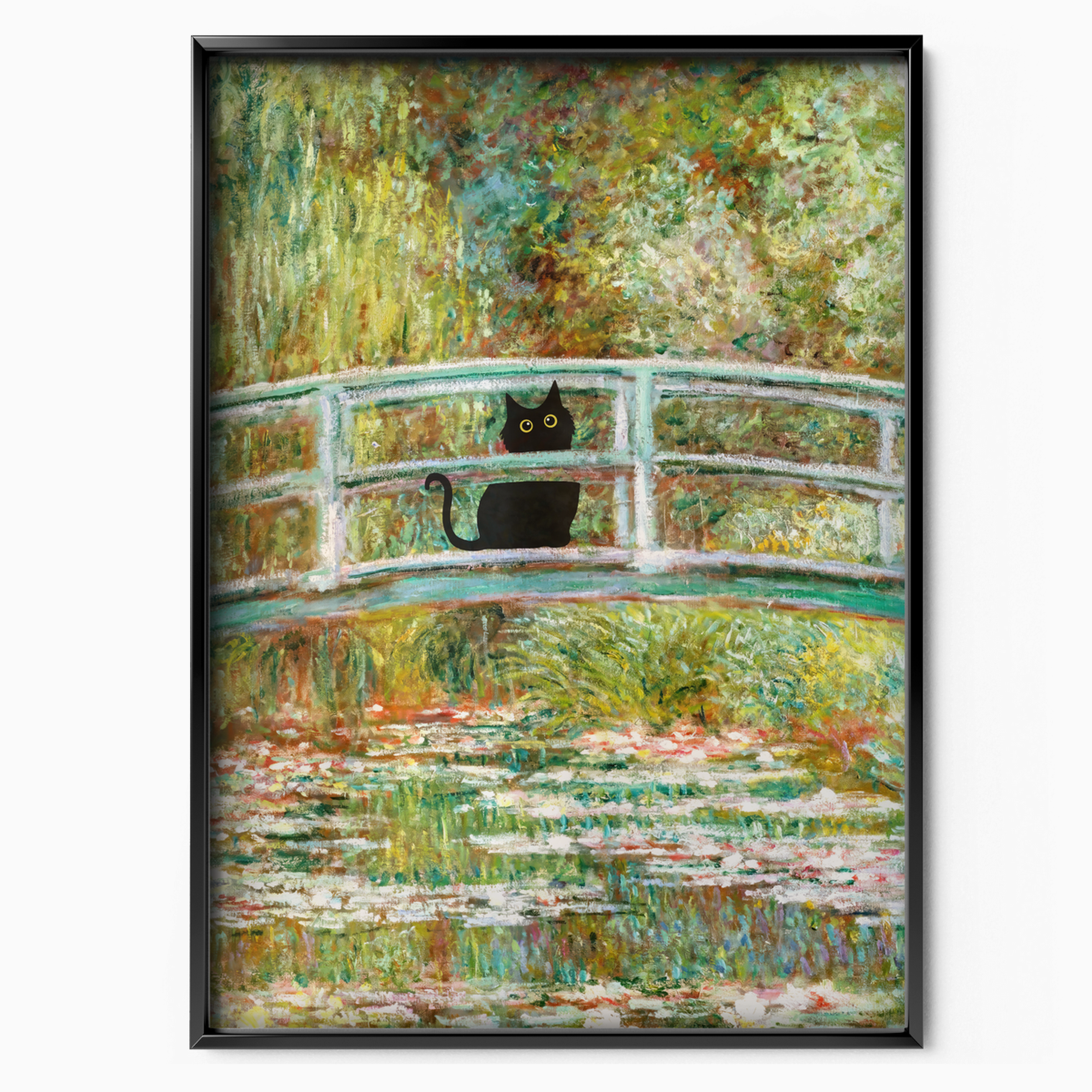 Black Cat On Monet Bridge