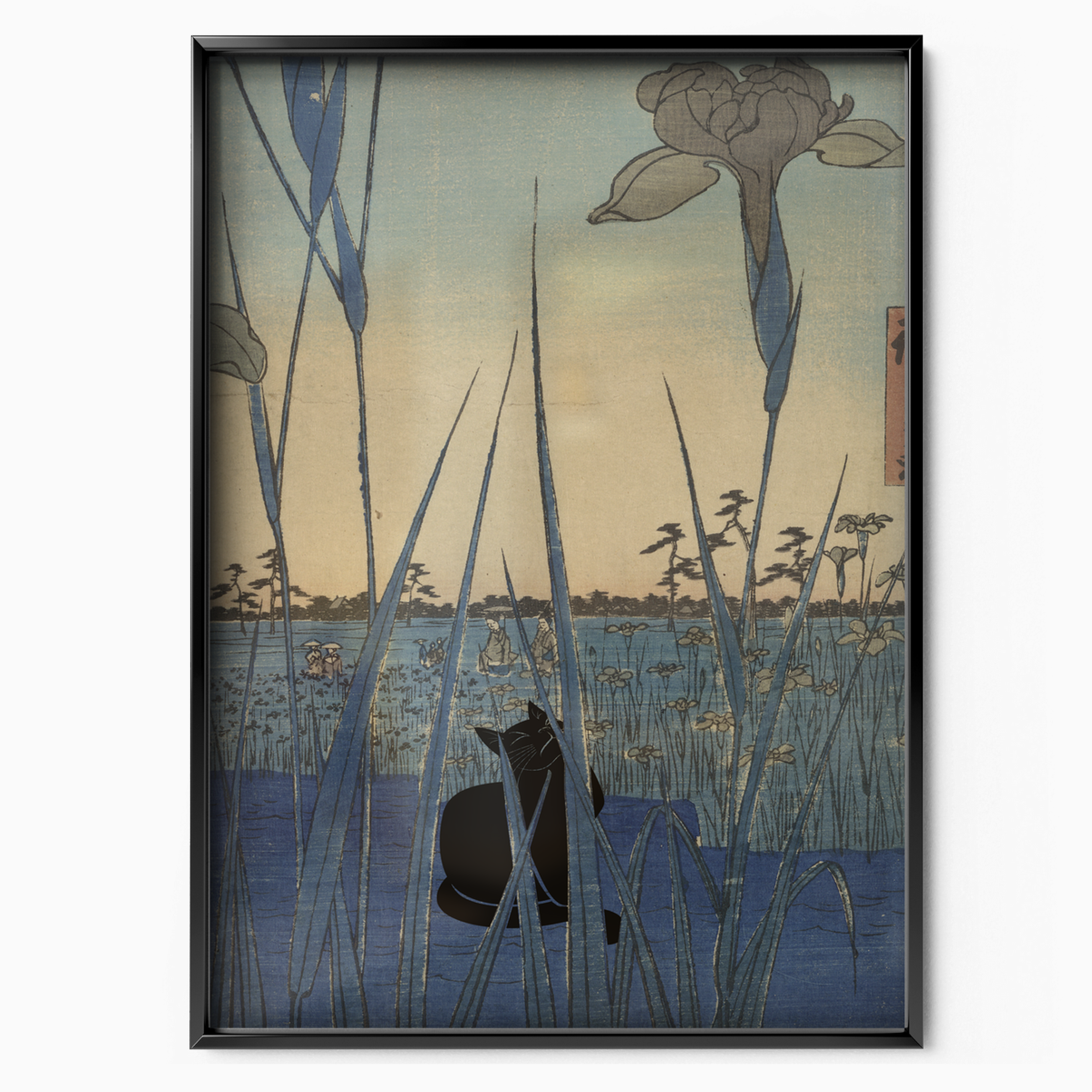 Black Cat X Hiroshige Irises At Horikiri