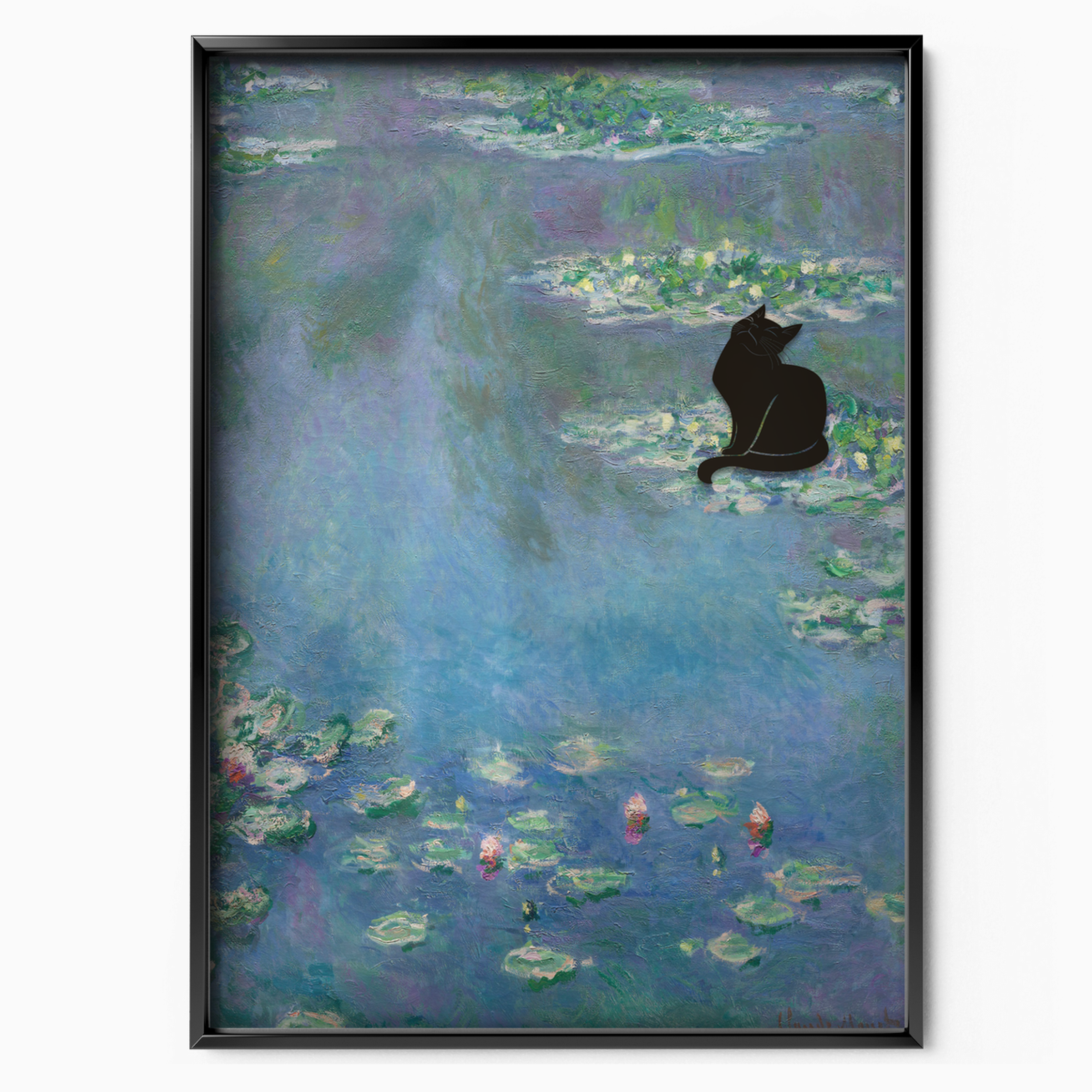 Black Cat X Monet Water Lilies