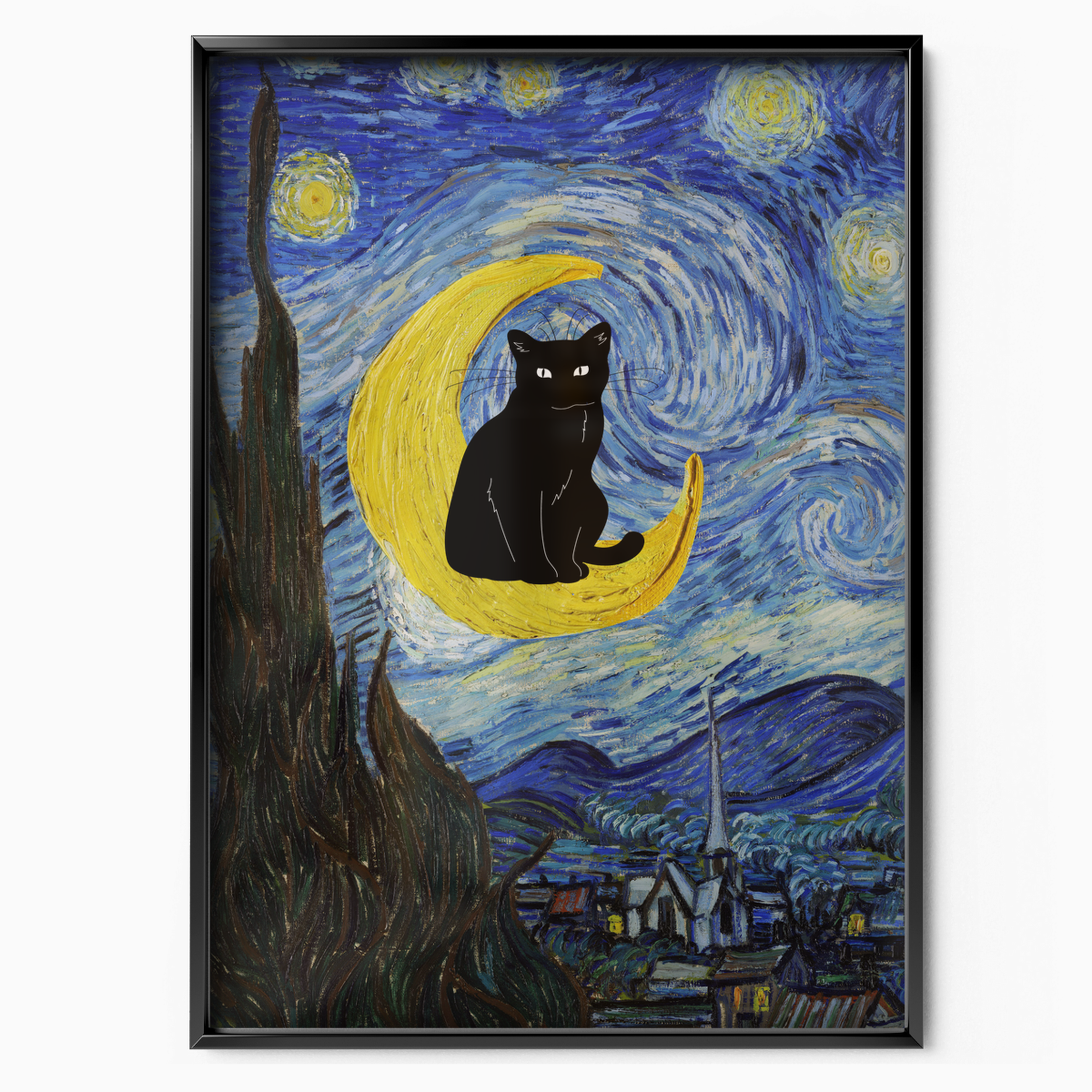 Black Cat X Van Gogh The Starry Night