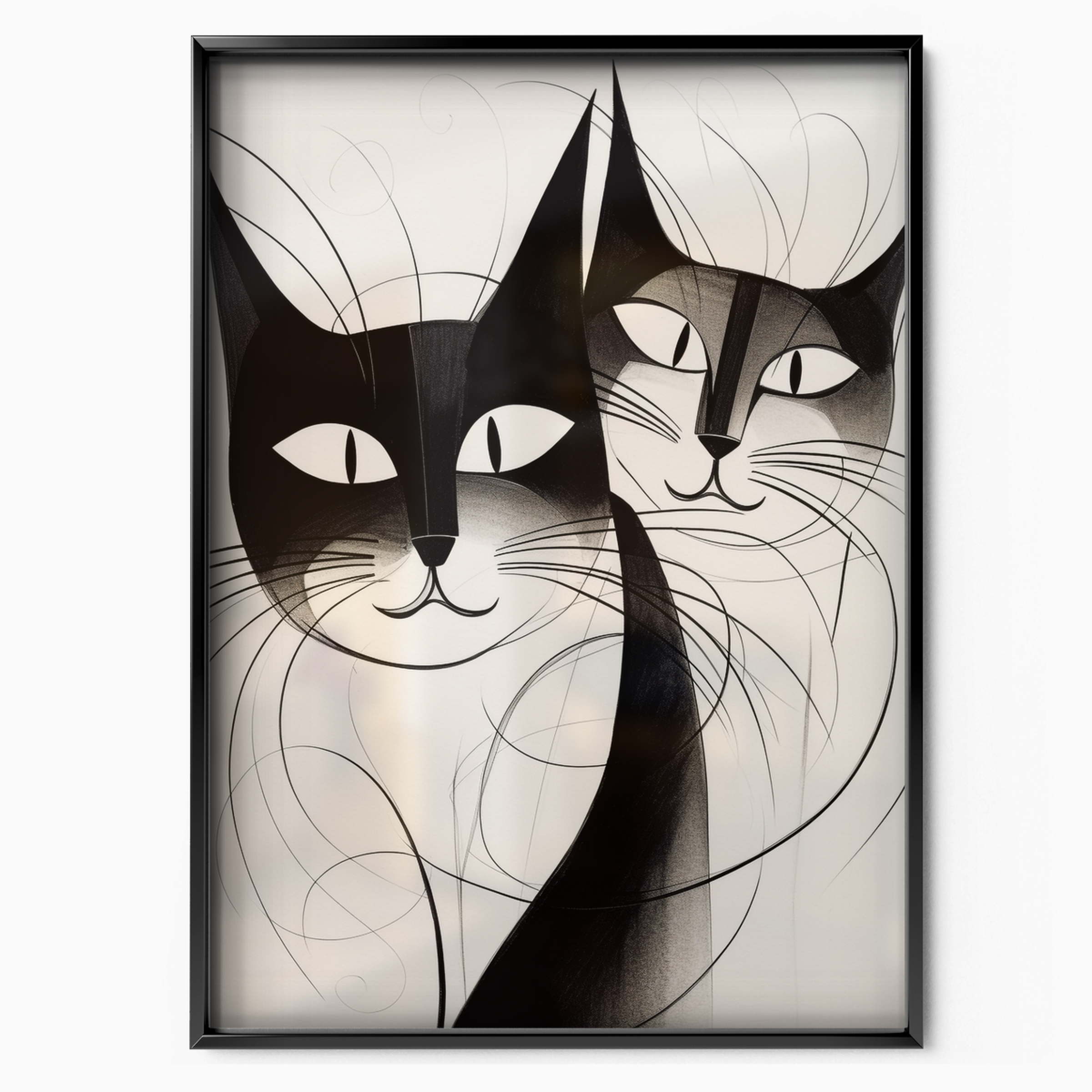 Cat Abstract Lines