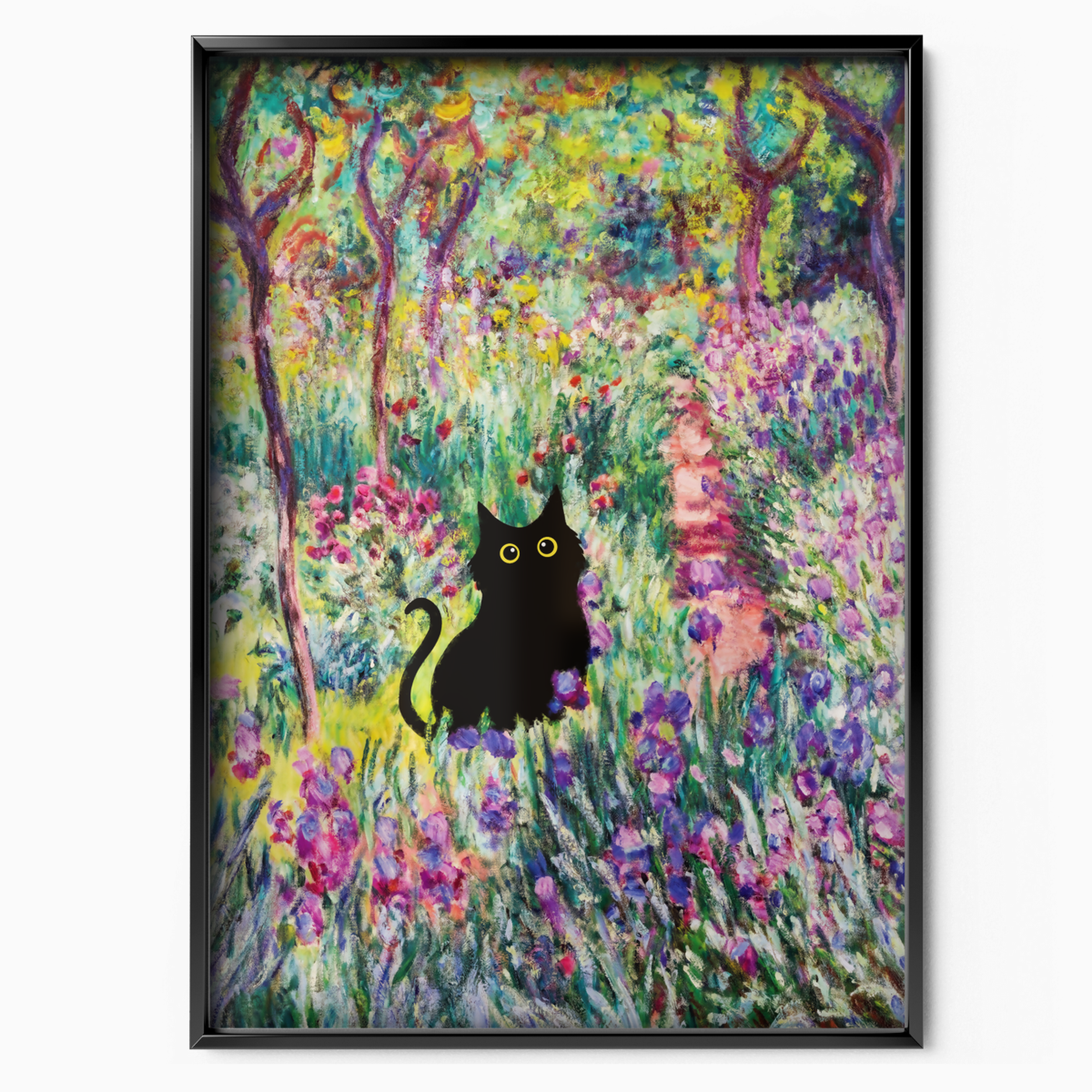 Cat Monet Irises Garden
