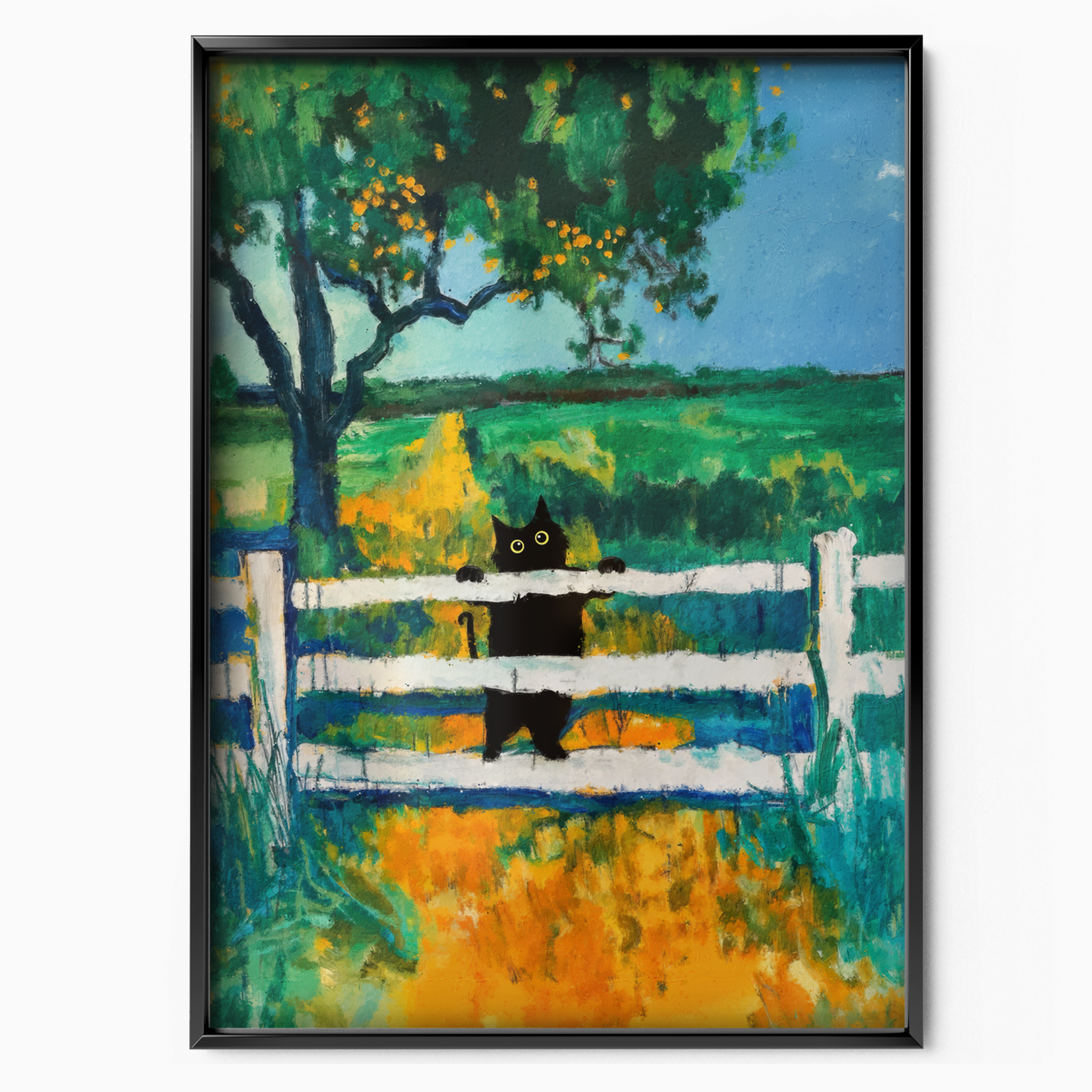 Cat On A Countryside Fence