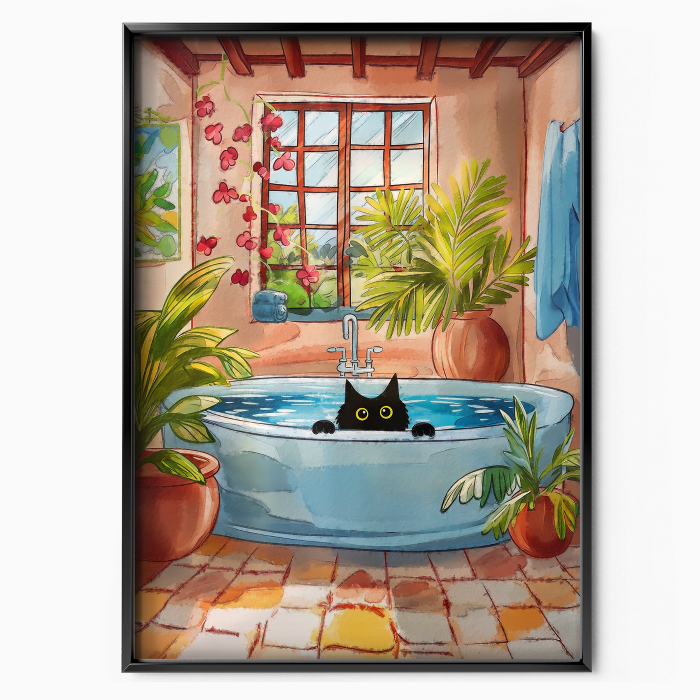 Cat Tropical Bathroom