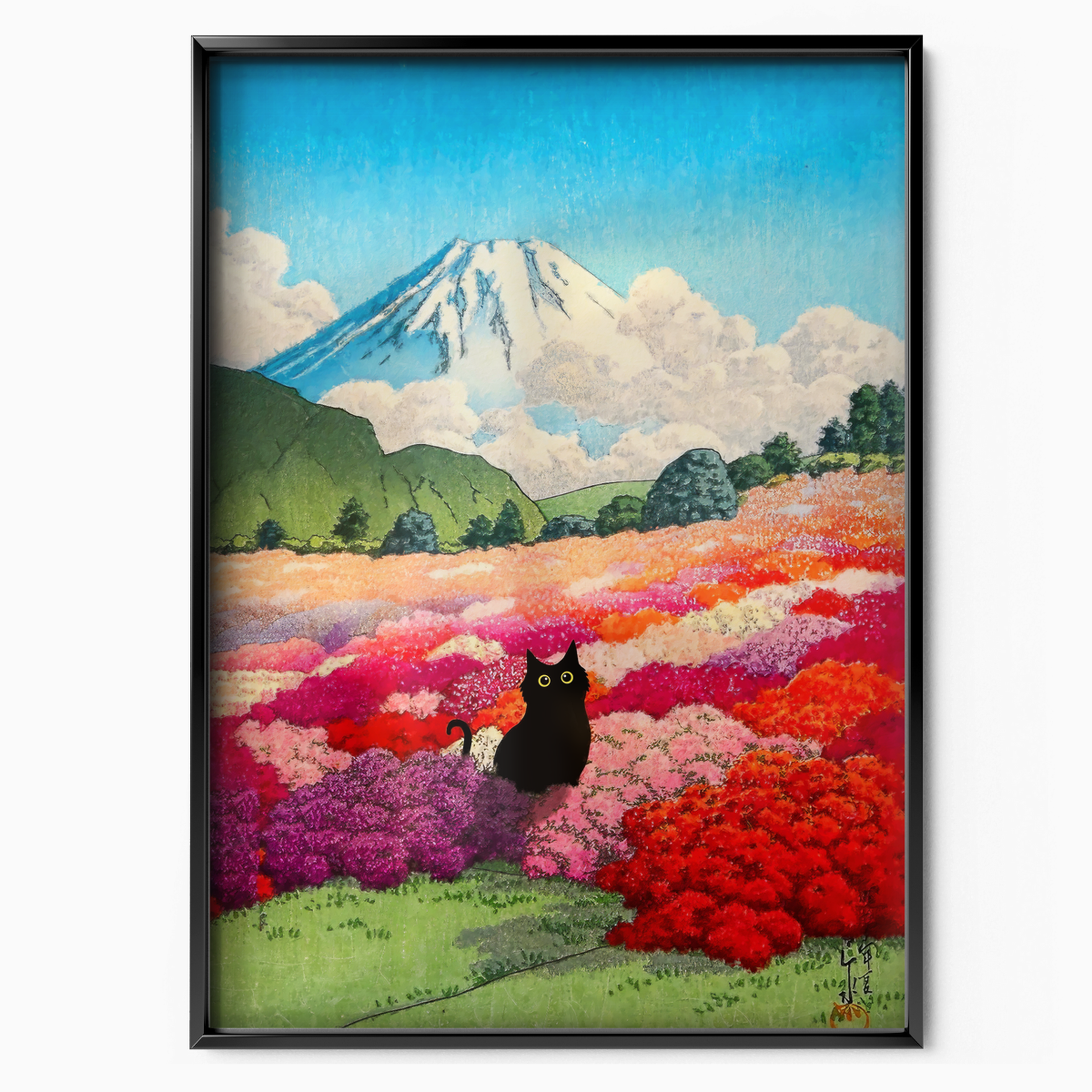 Cat With Mount Fuji