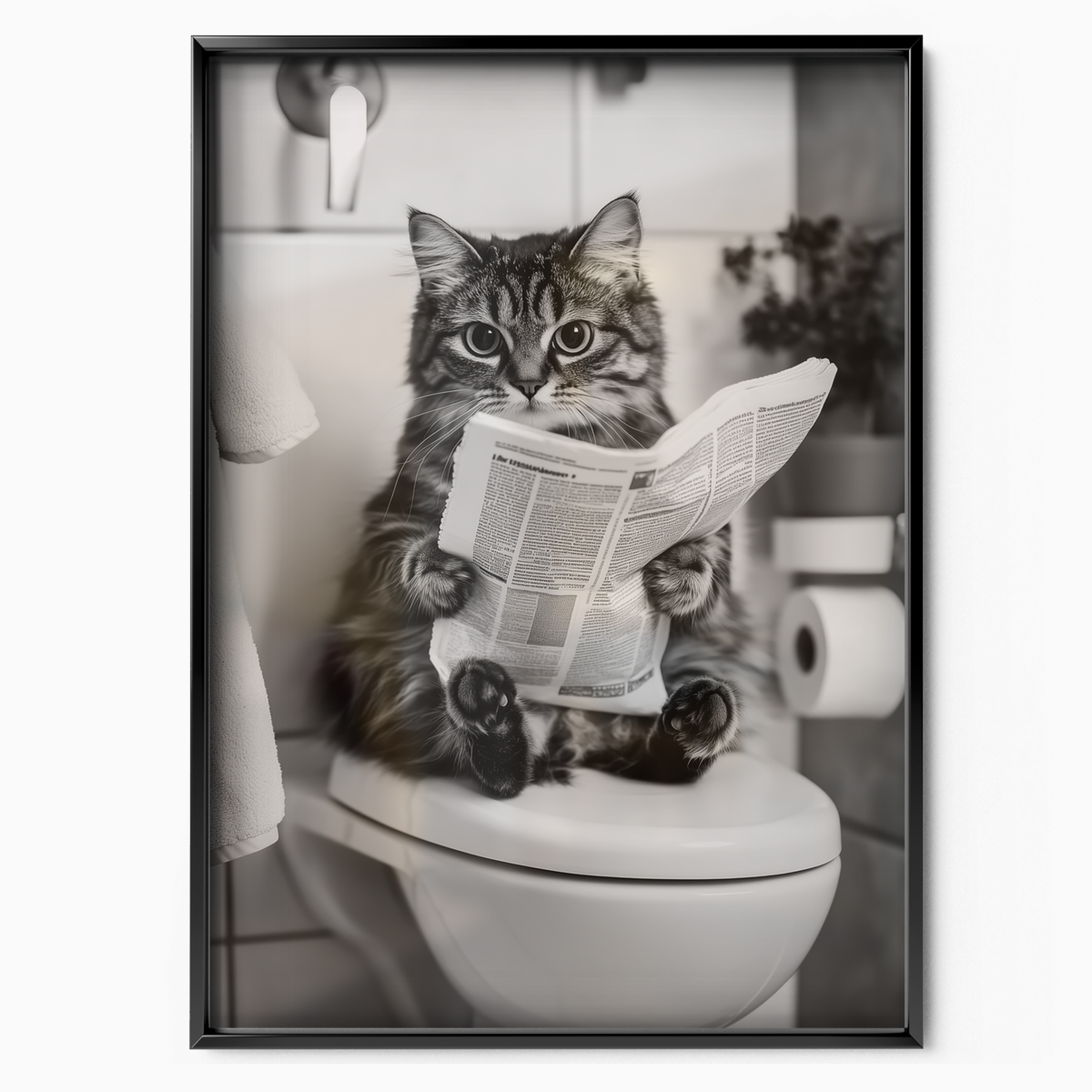 Cozy Cat Newspaper Break