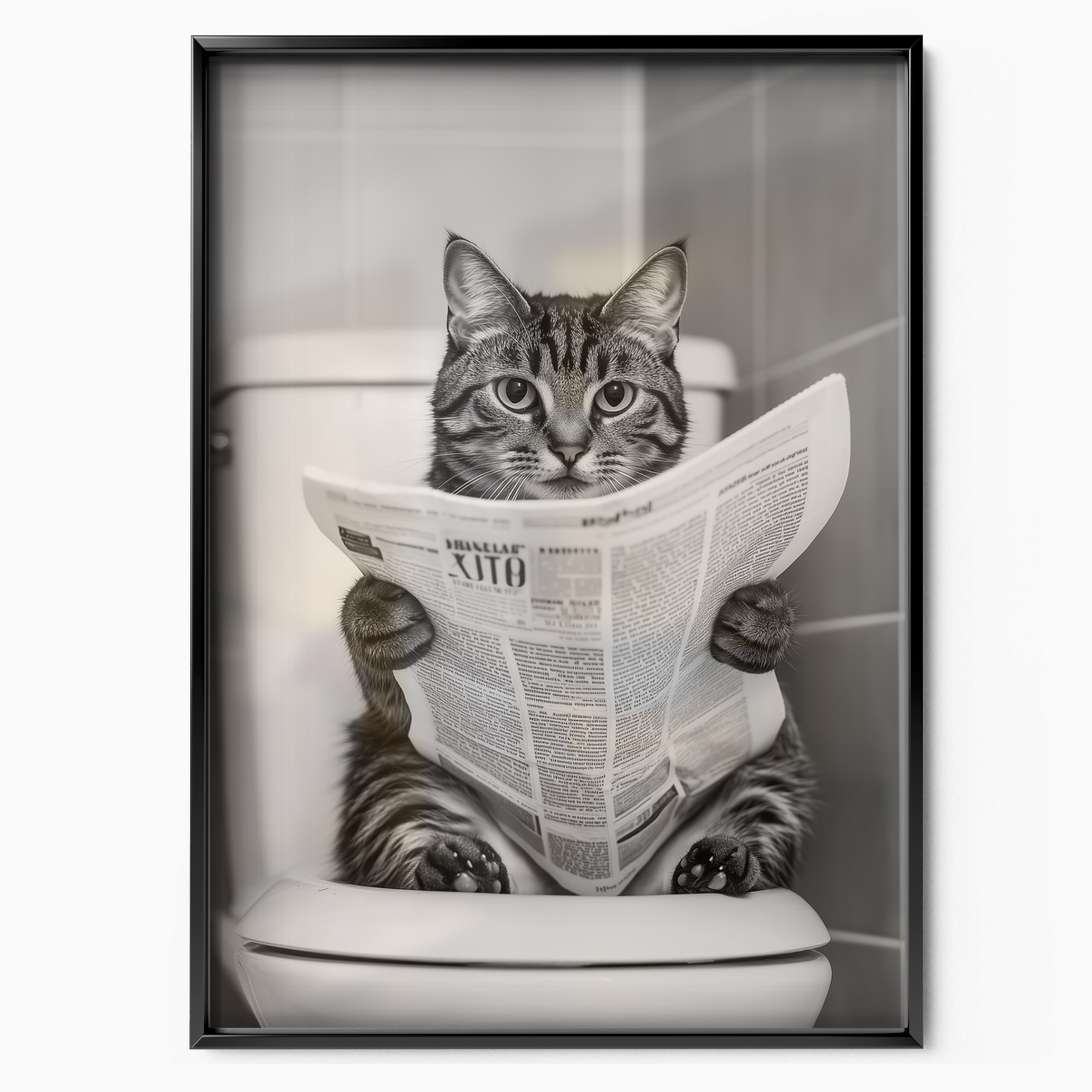 Cozy Cat Toilet Reading