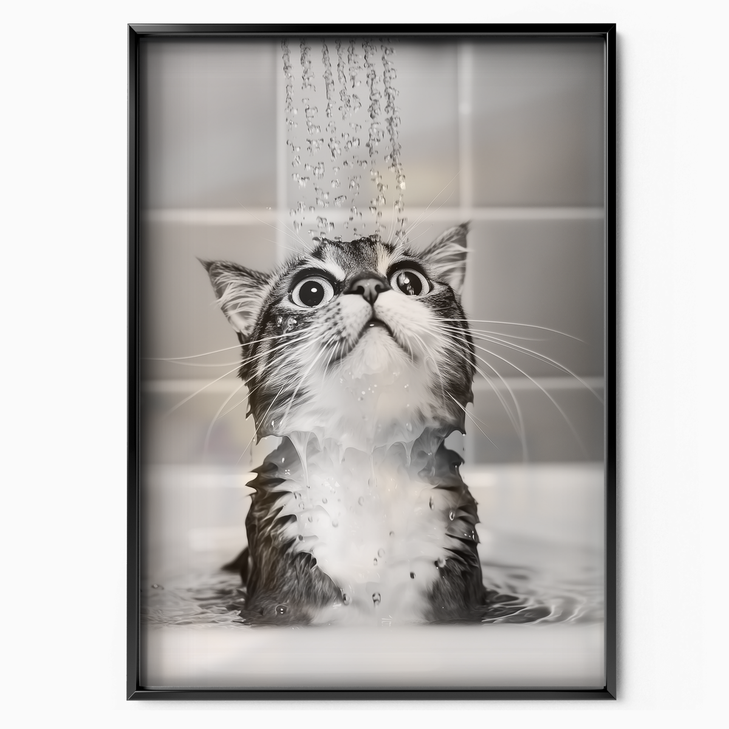 Cozy Cat Under Shower
