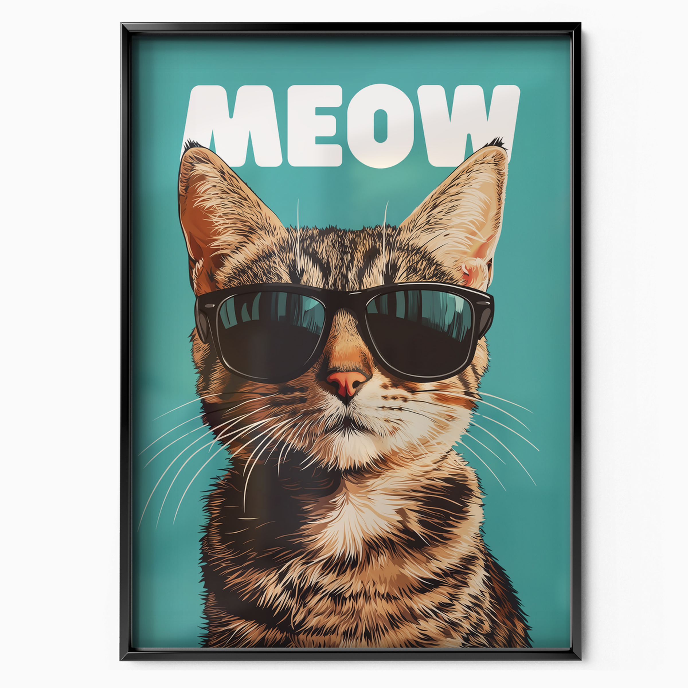 Groovy Cat Black Glass Meow