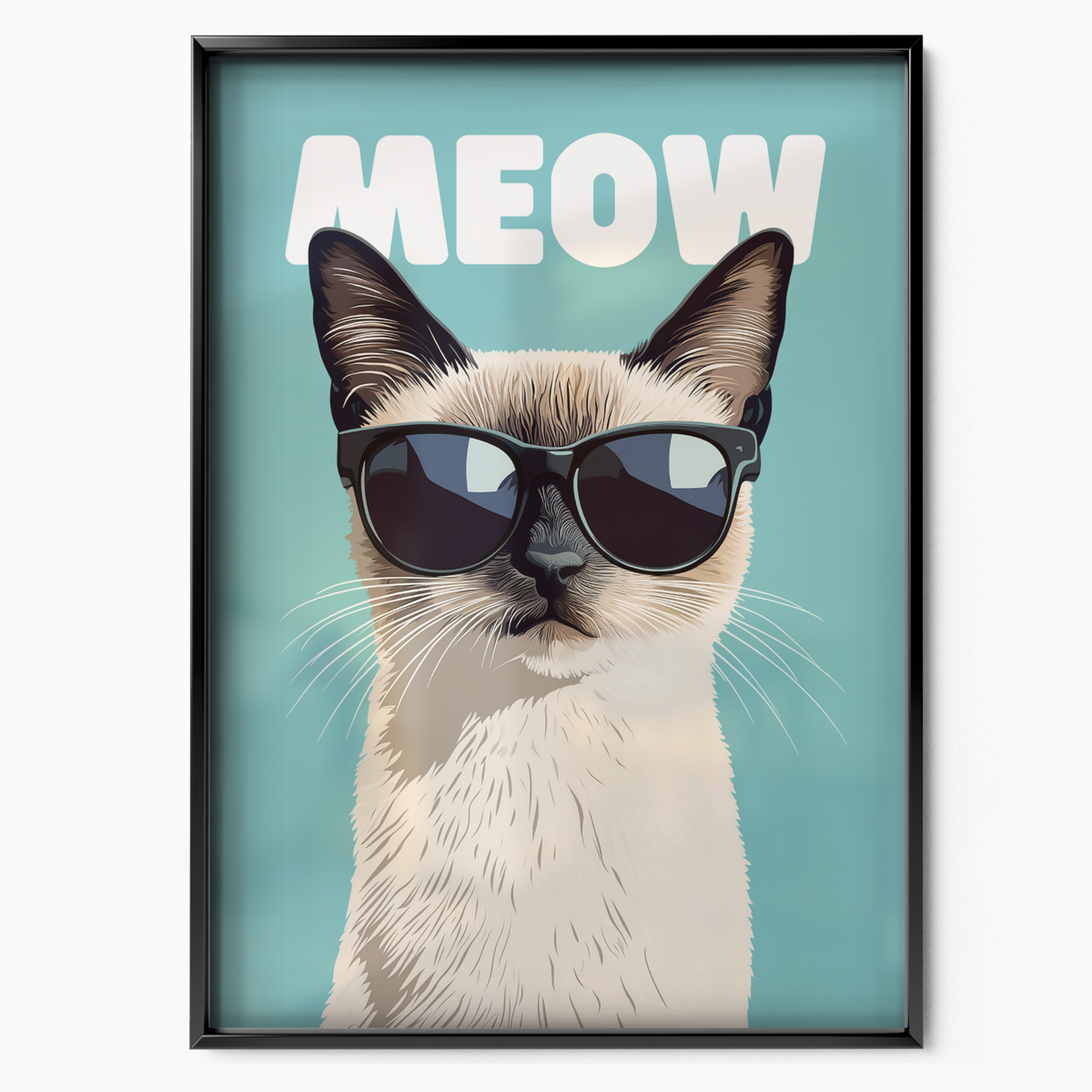 Groovy Cat Cyan Meow