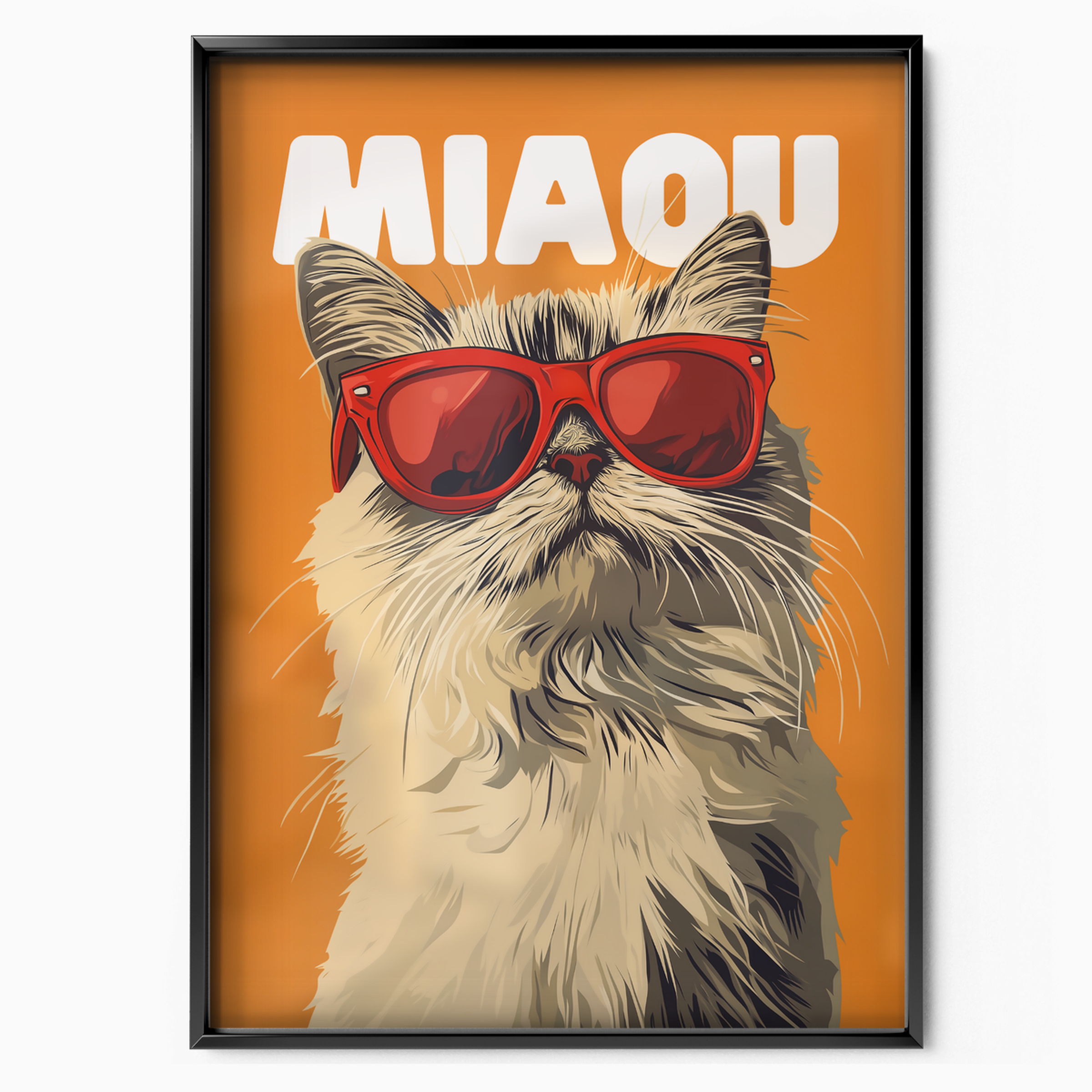 Groovy Cat Red Glass Miaou