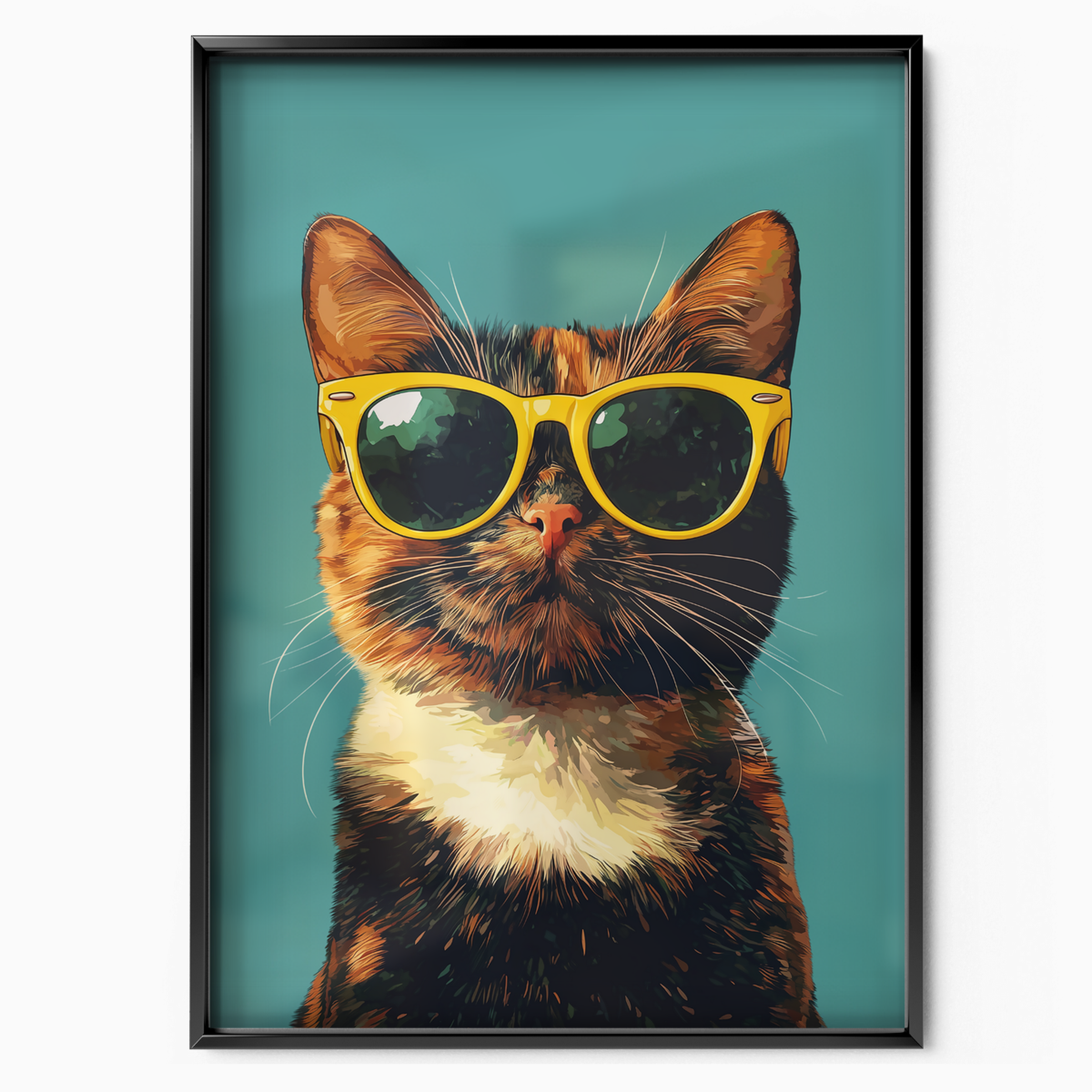 Groovy Cat Yellow Glass