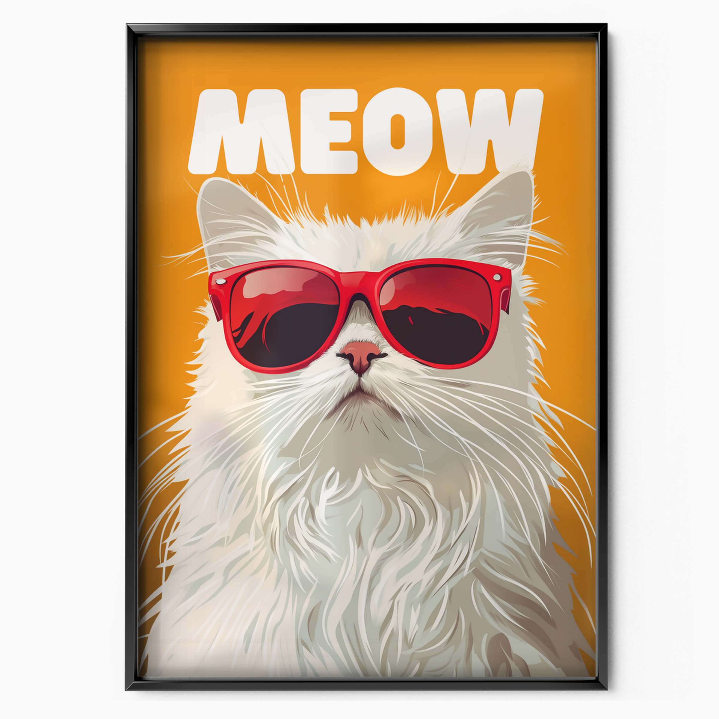Groovy Fluffy Cat Orange Meow