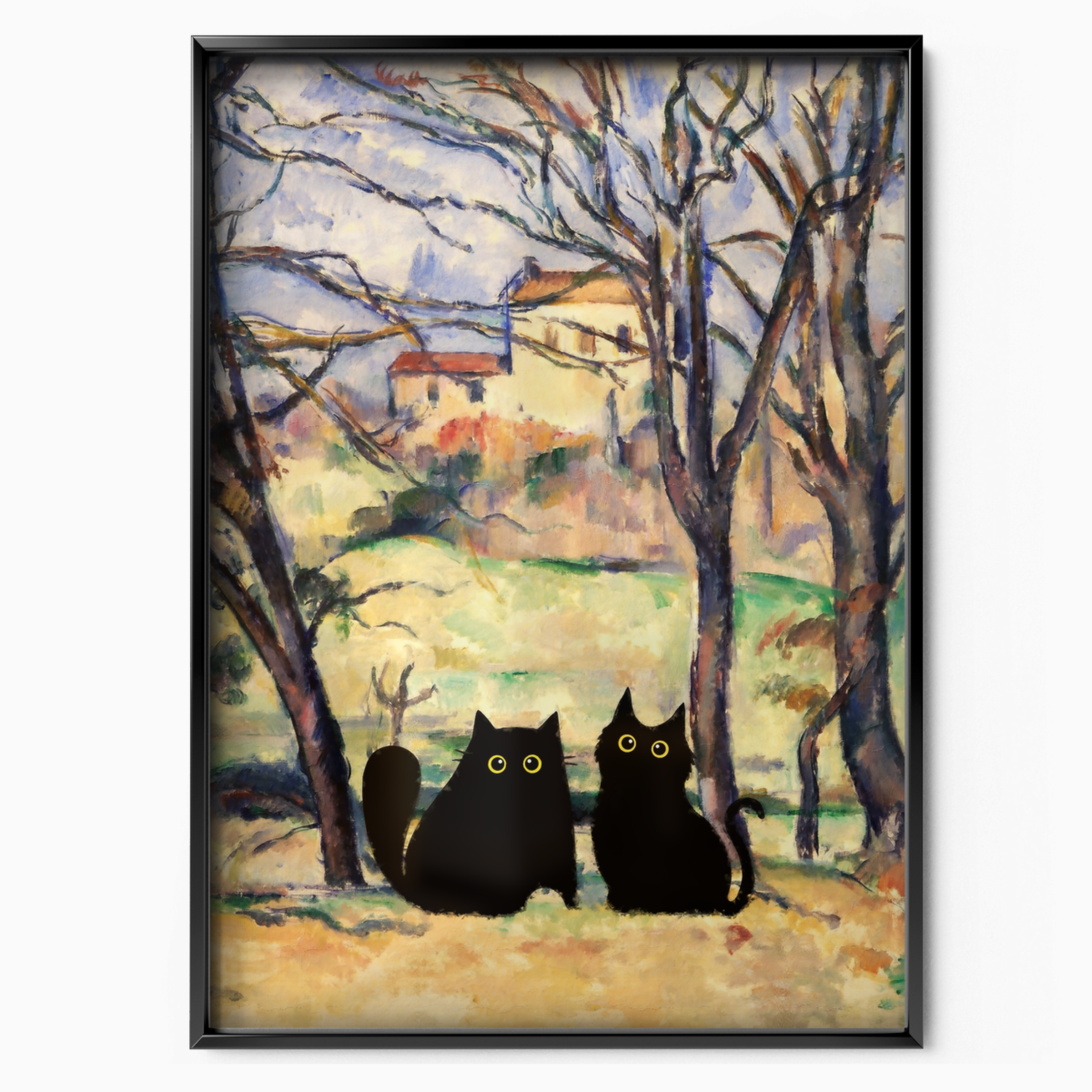 Two Cats In Cezanne Landscape