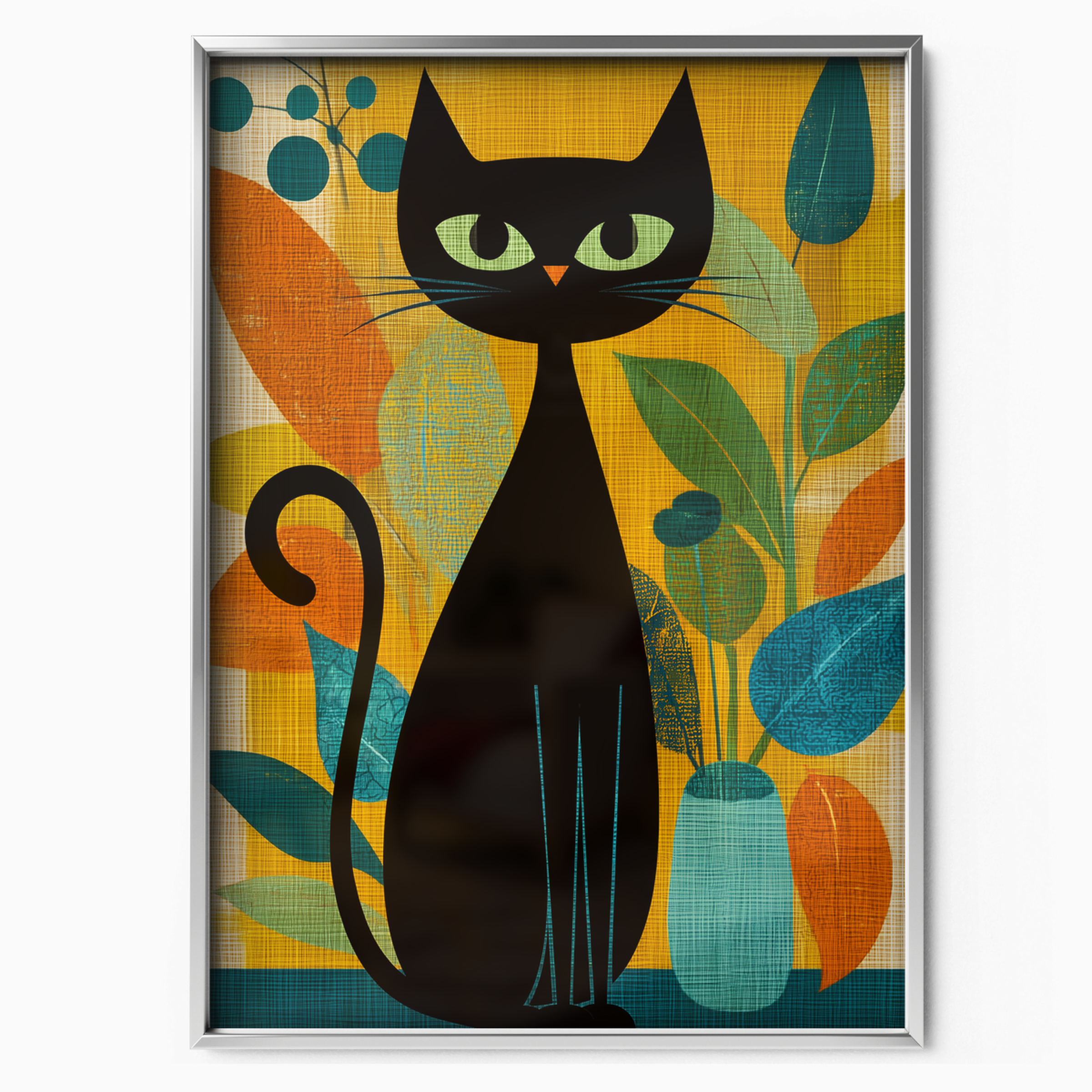 Atomic Cat Floral Retro