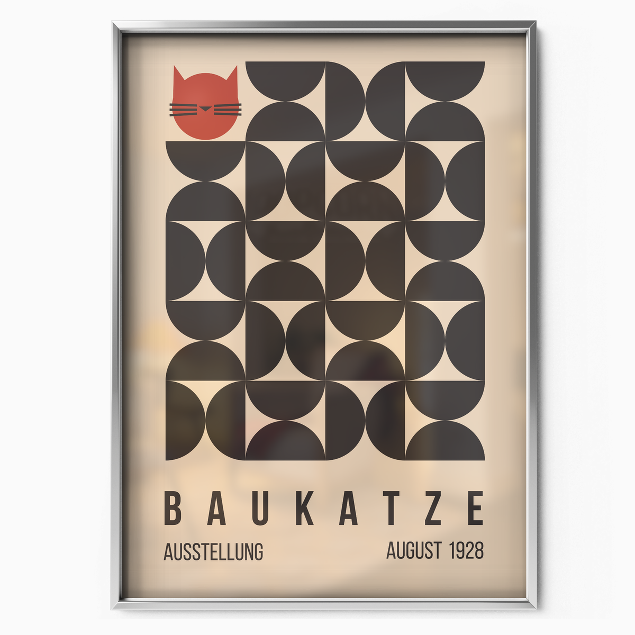 Bauhaus Cat Geometric Poster