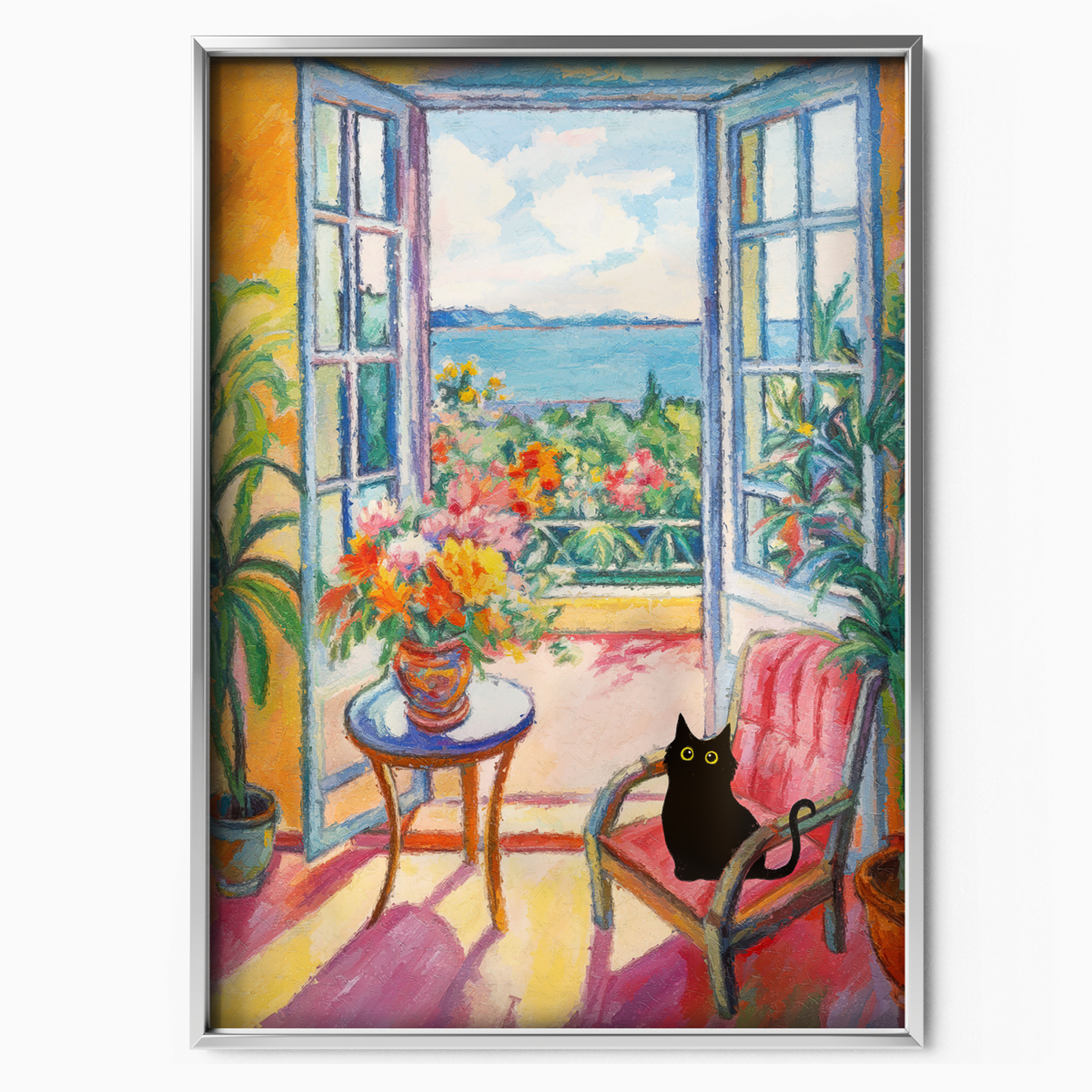 Black Cat By Matisse Open Window