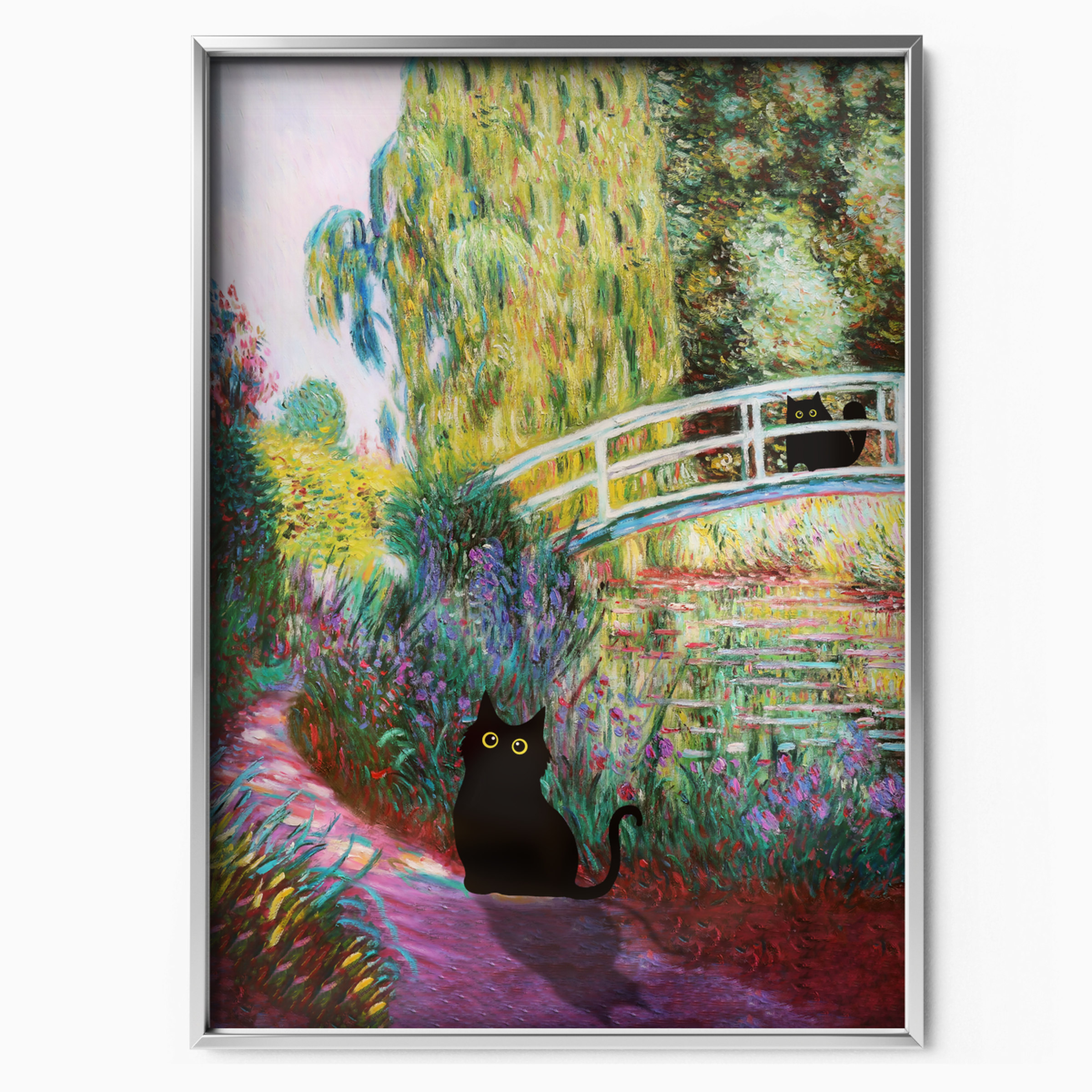 Black Cat By Monet Bridge