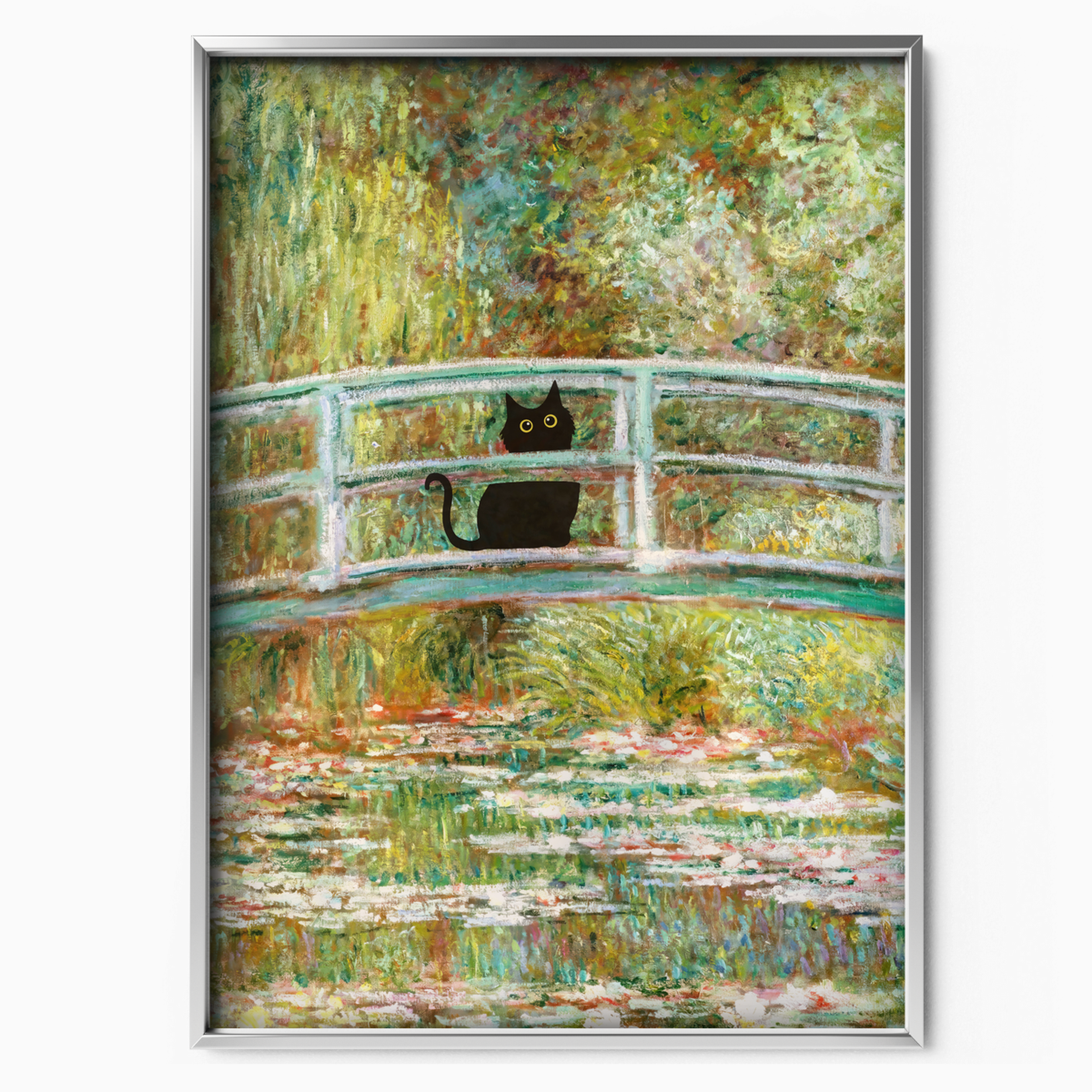 Black Cat On Monet Bridge