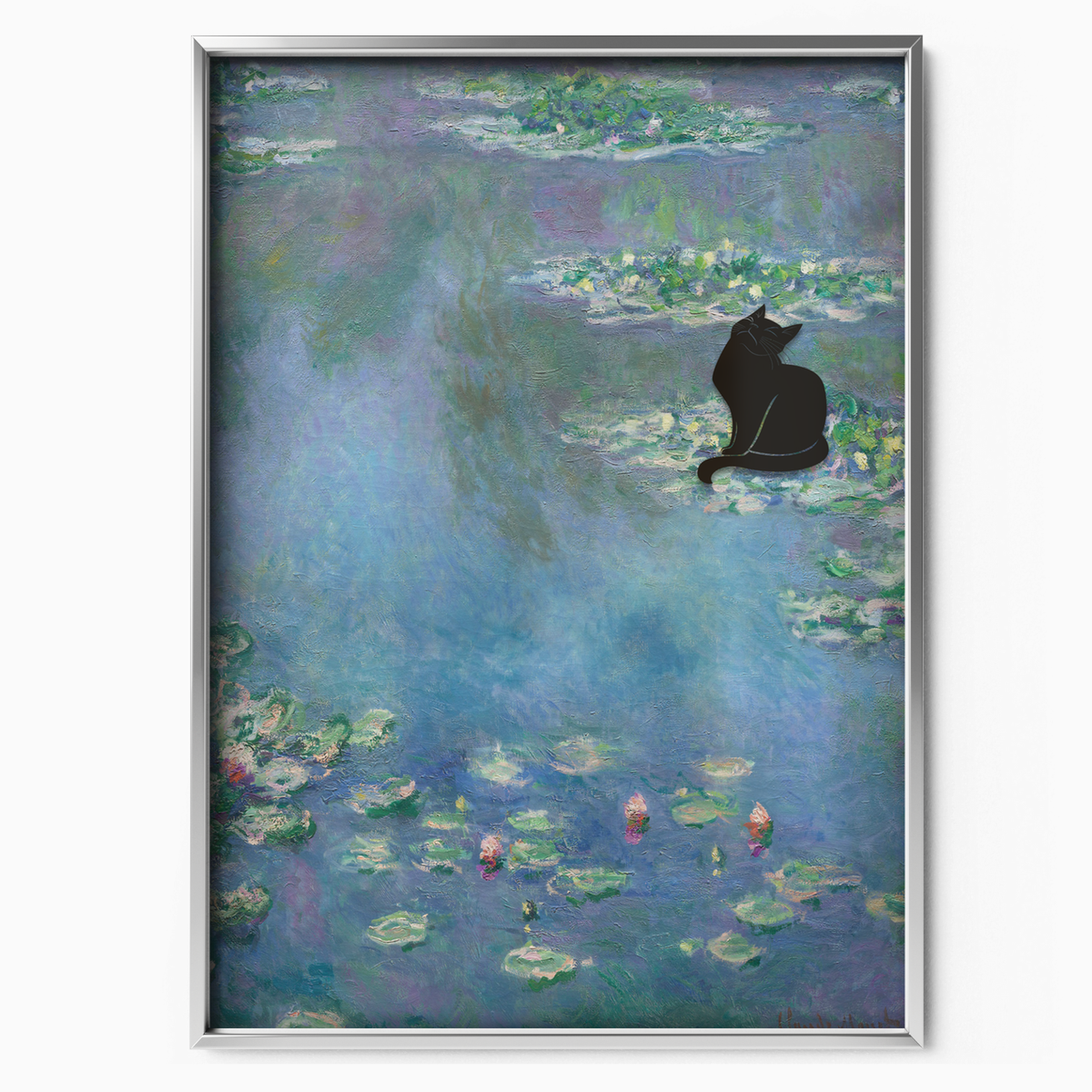 Black Cat X Monet Water Lilies