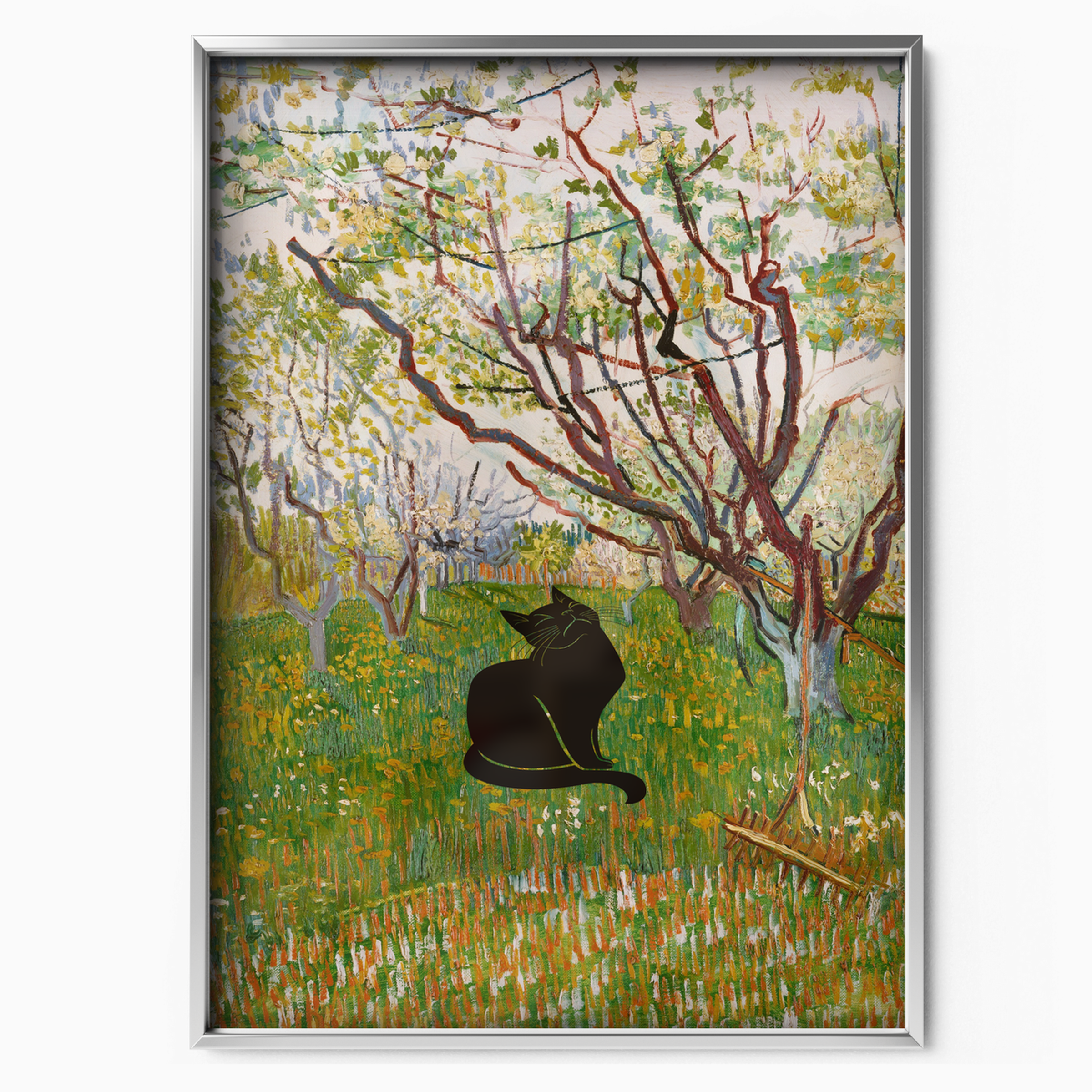 Black Cat X Van Gogh Orchard In Blossom