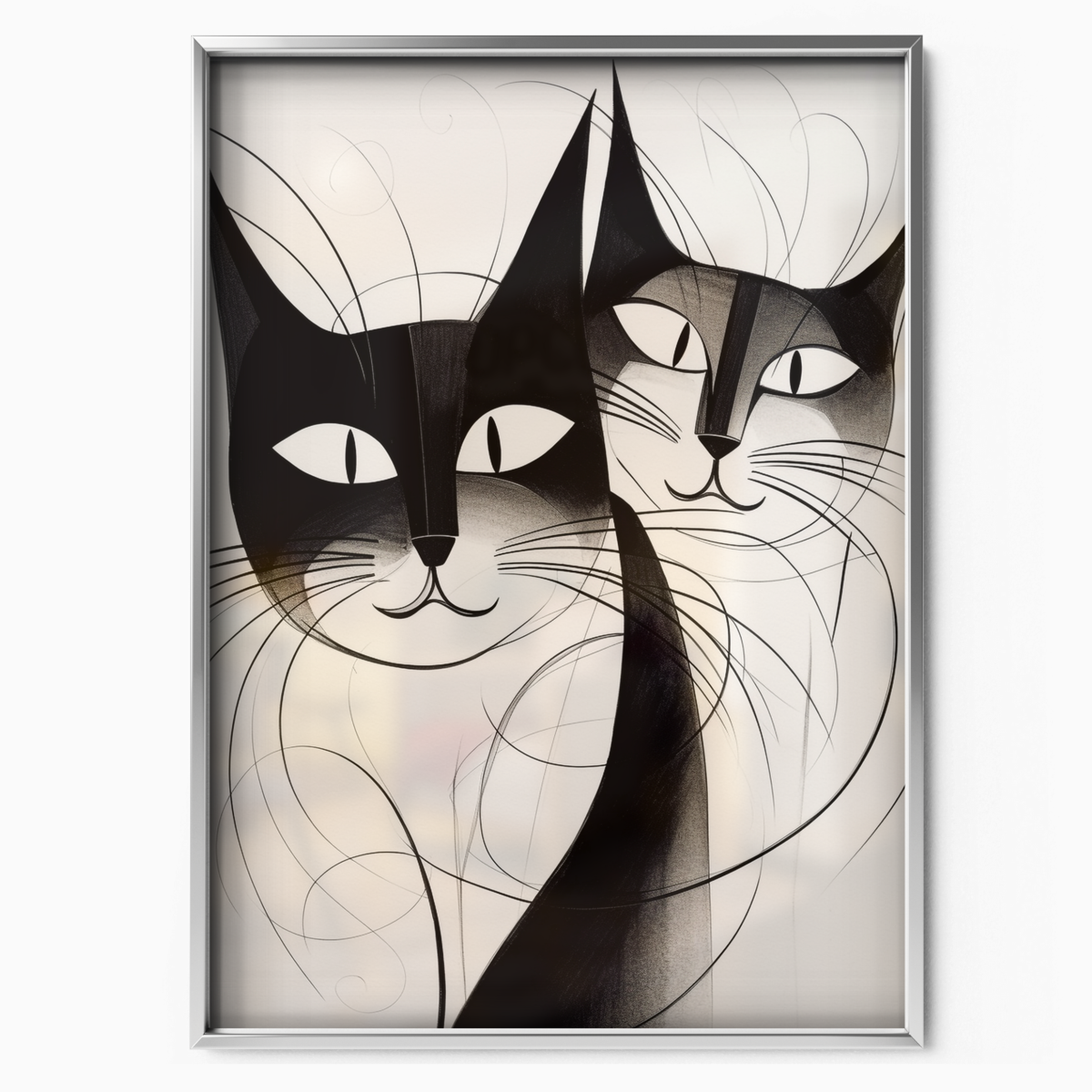 Cat Abstract Lines