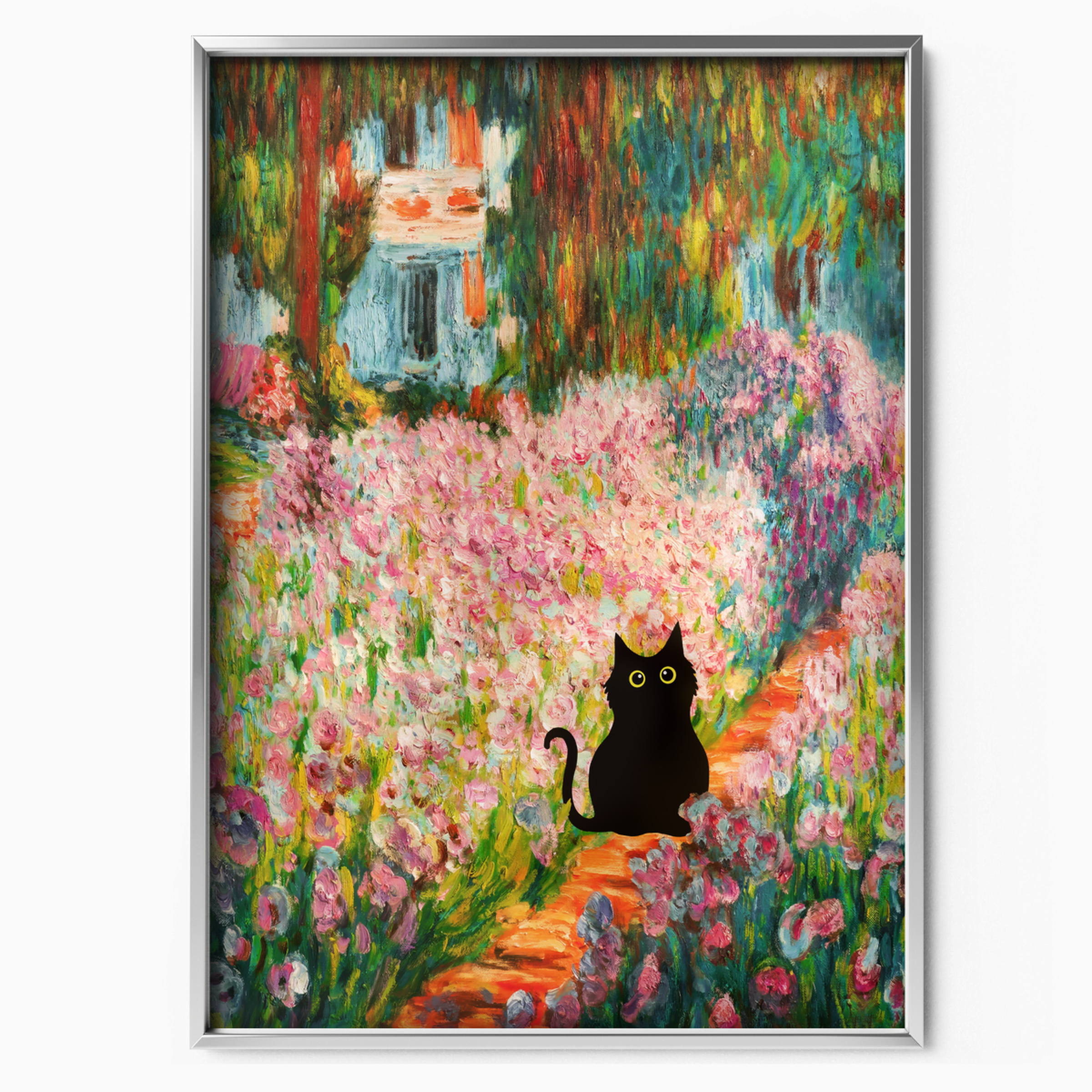 Cat In Monet Blooming Garden