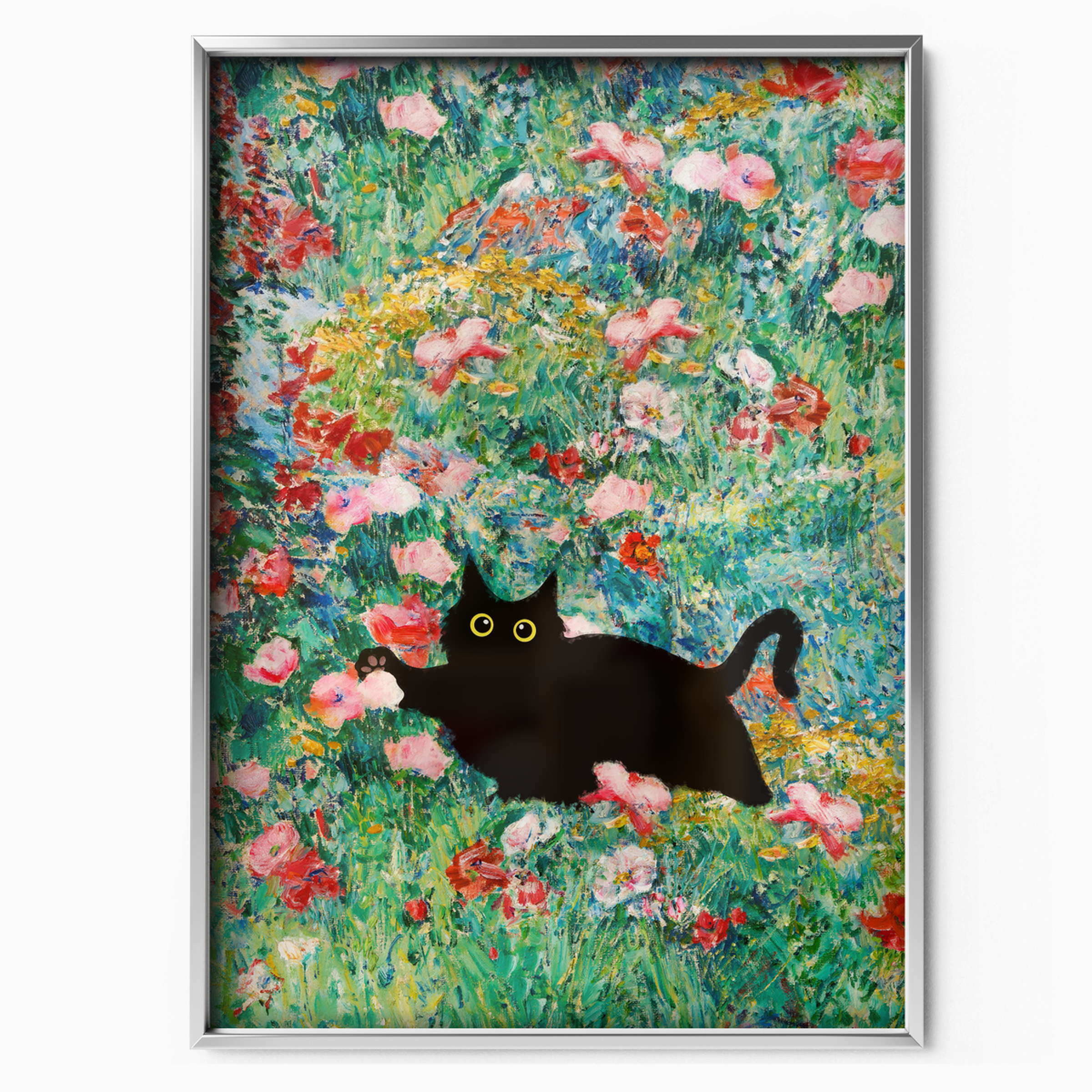 Cat In Monet Poppy Field