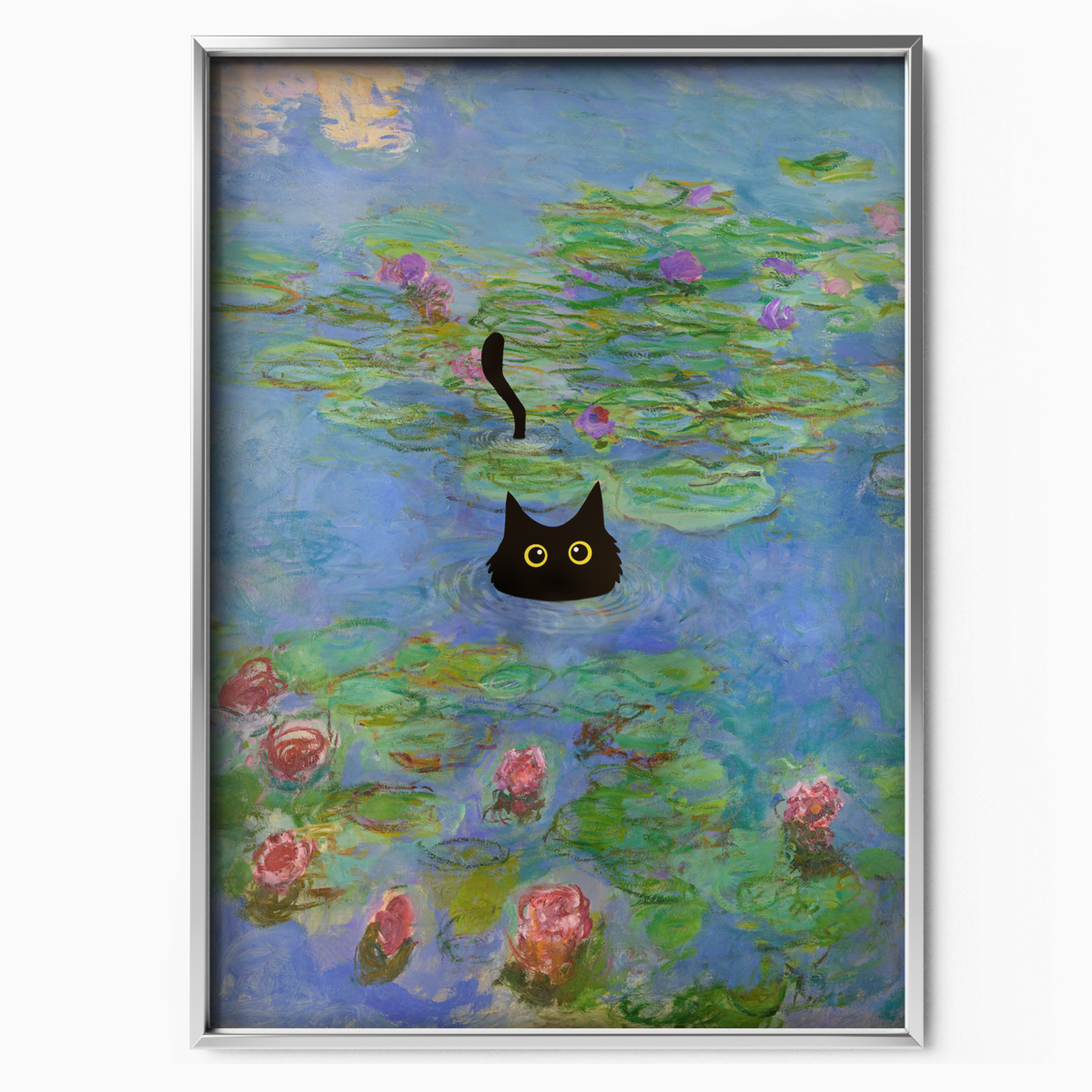 Cat In Monet Water Lilies I