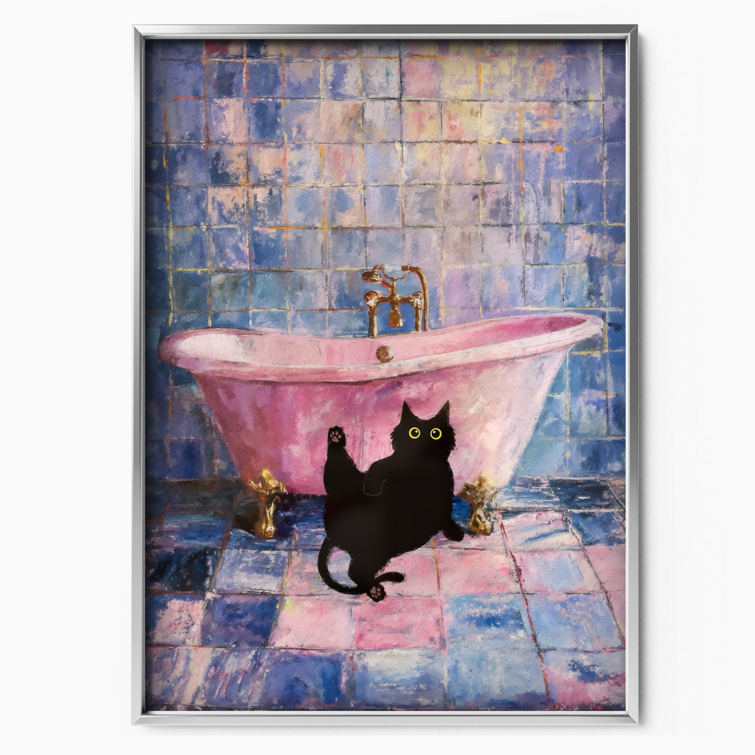 Cat In Pink Bathtub