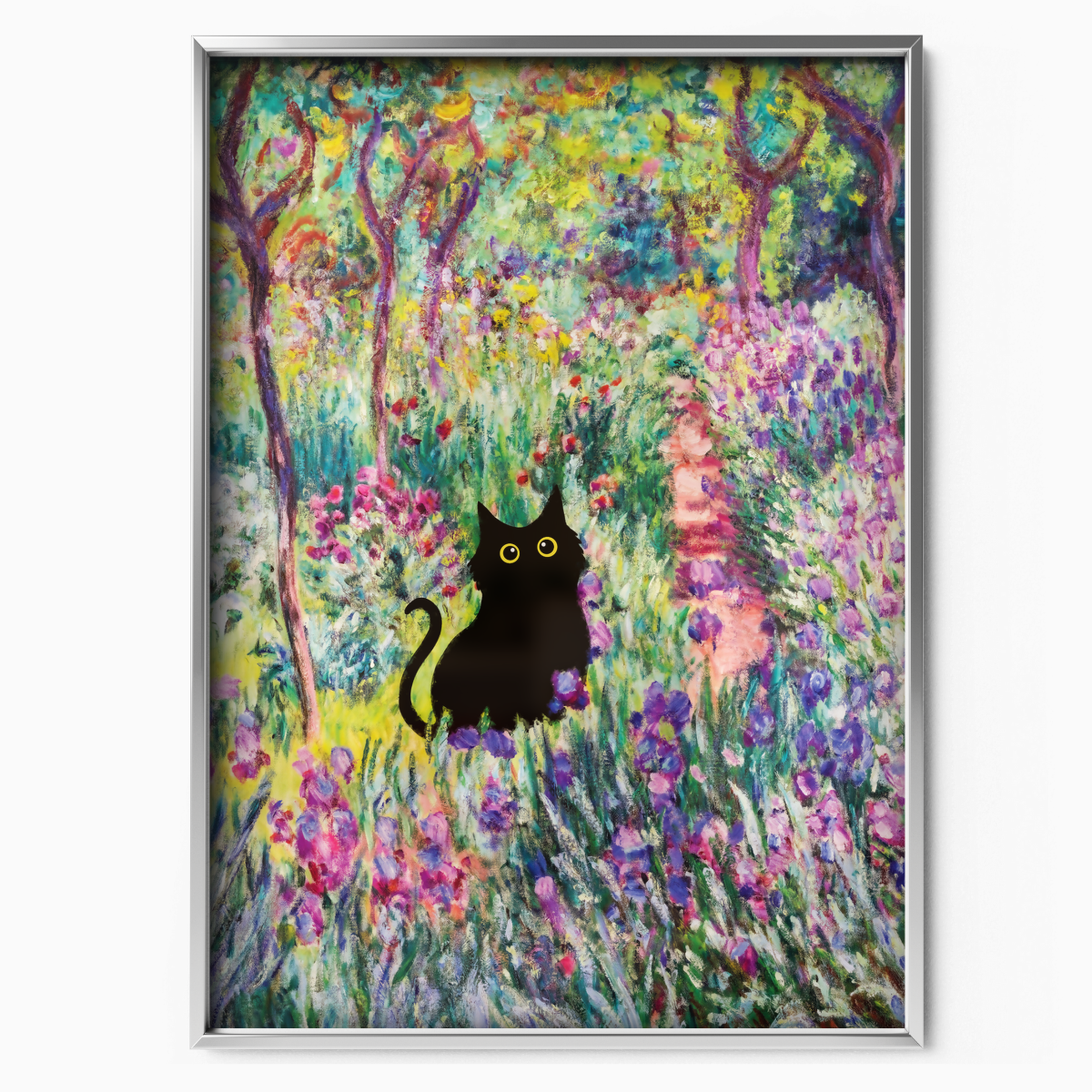 Cat Monet Irises Garden