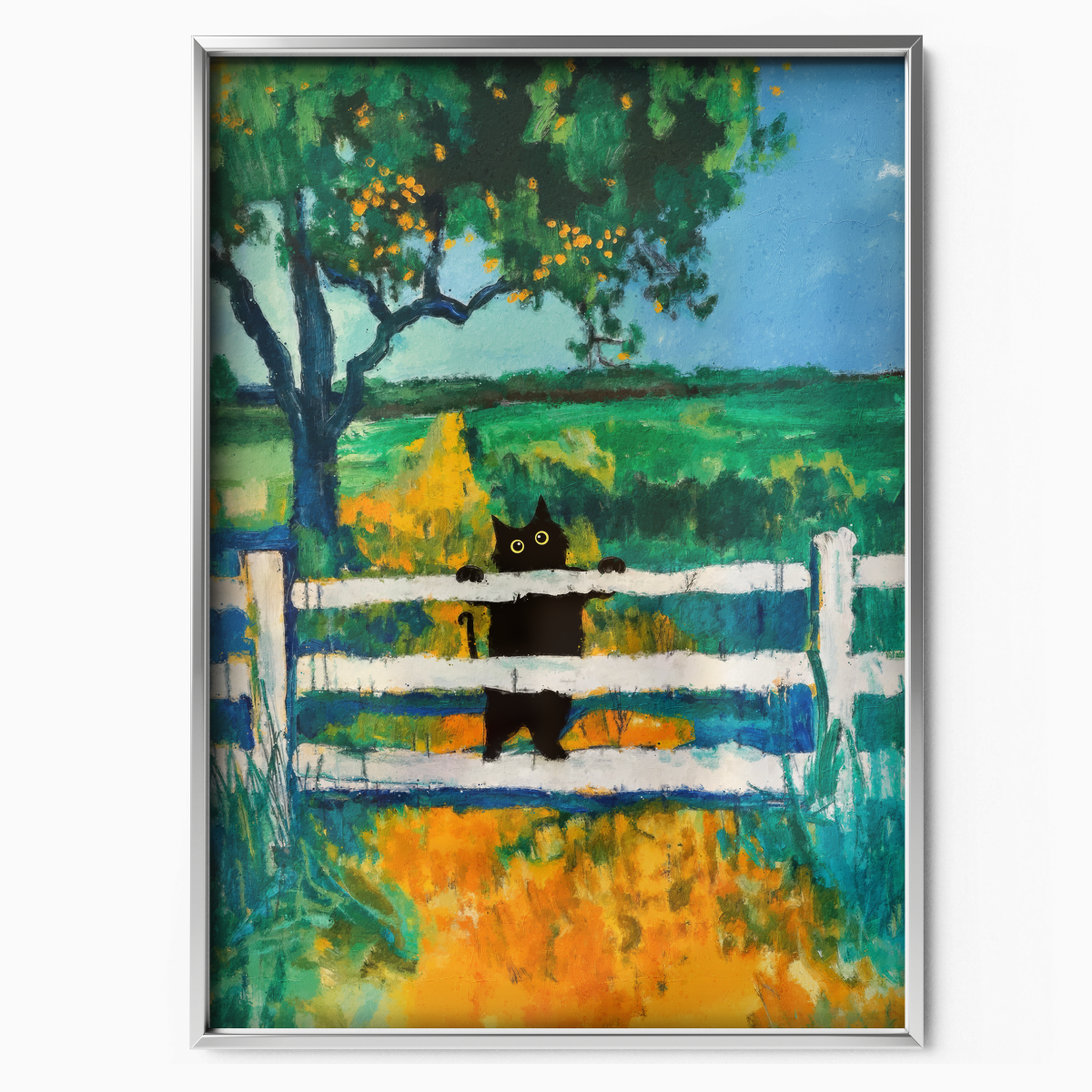 Cat On A Countryside Fence