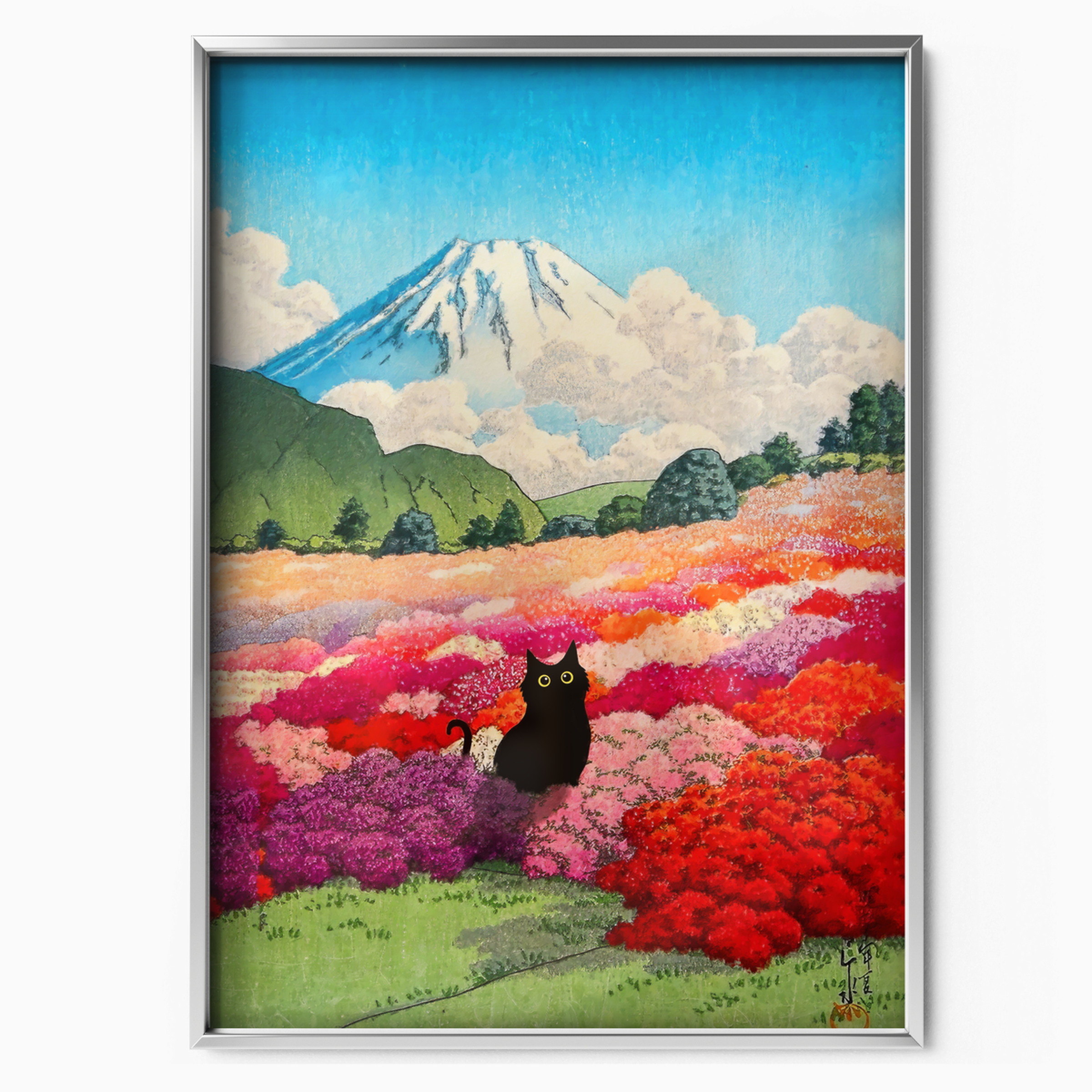 Cat With Mount Fuji