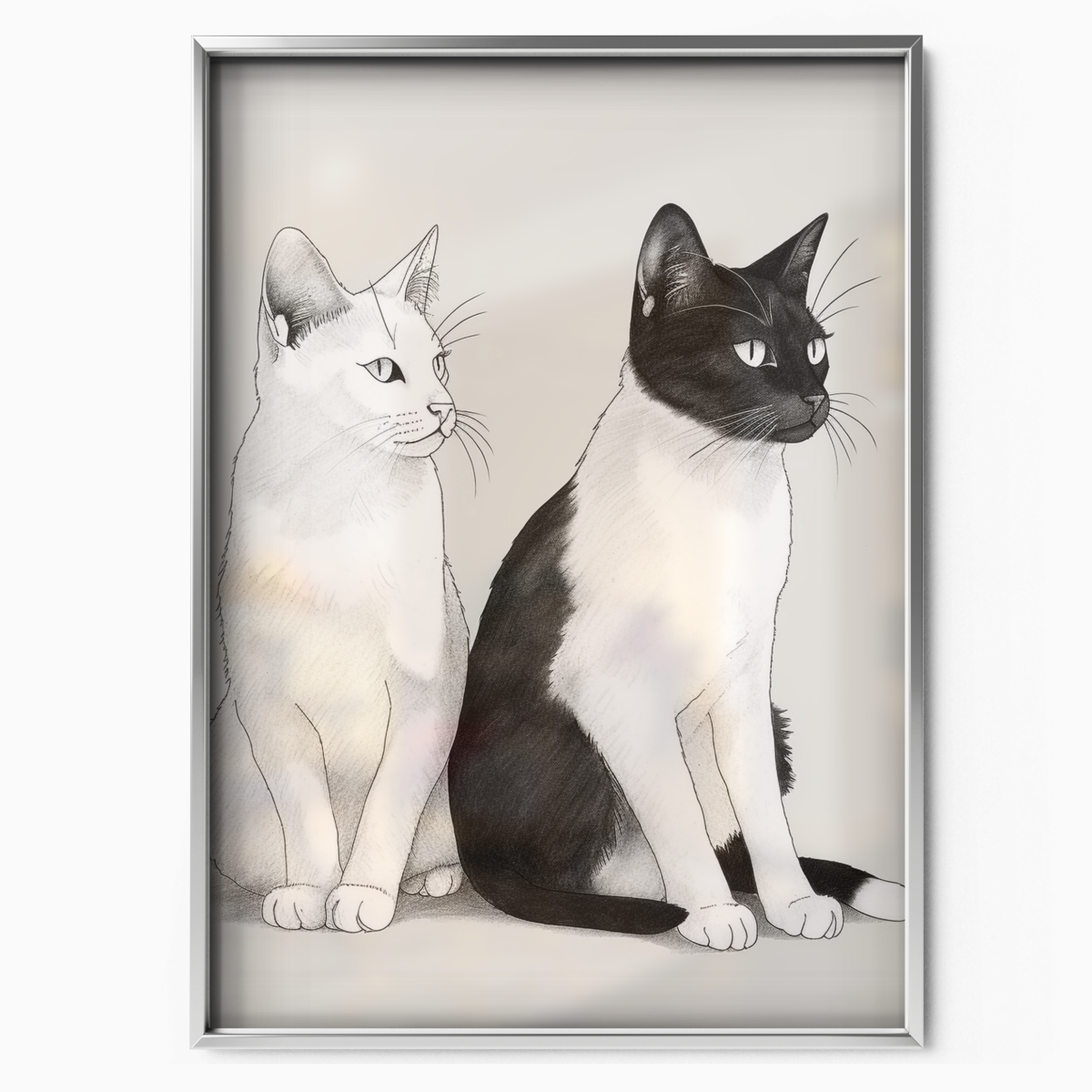Cats Black White Duo
