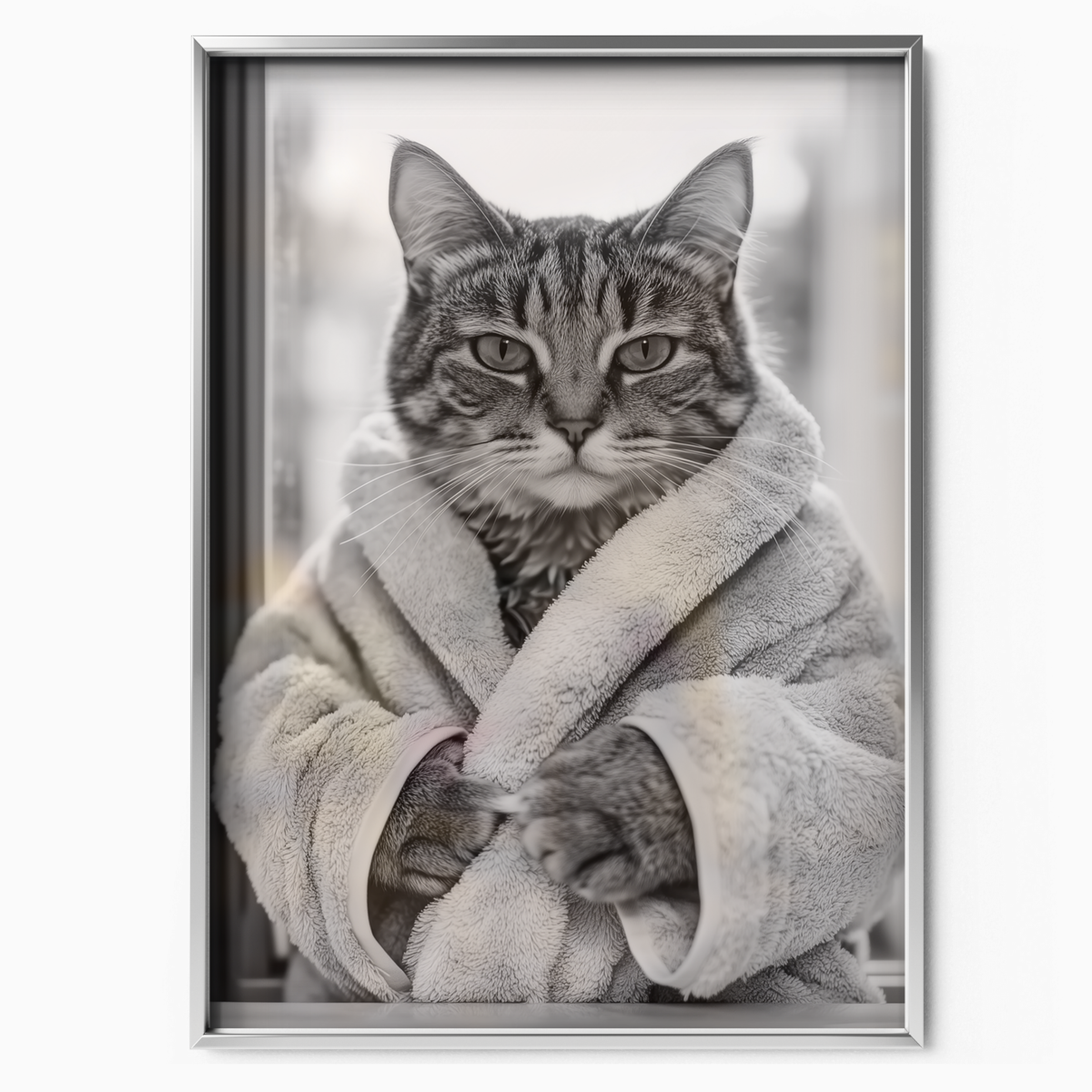 Cozy Cat Bathrobe Look