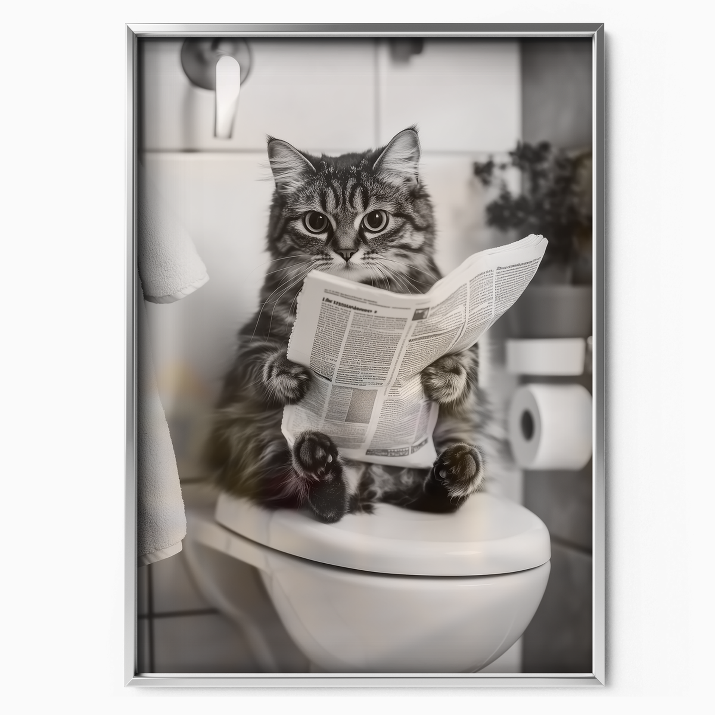 Cozy Cat Newspaper Break