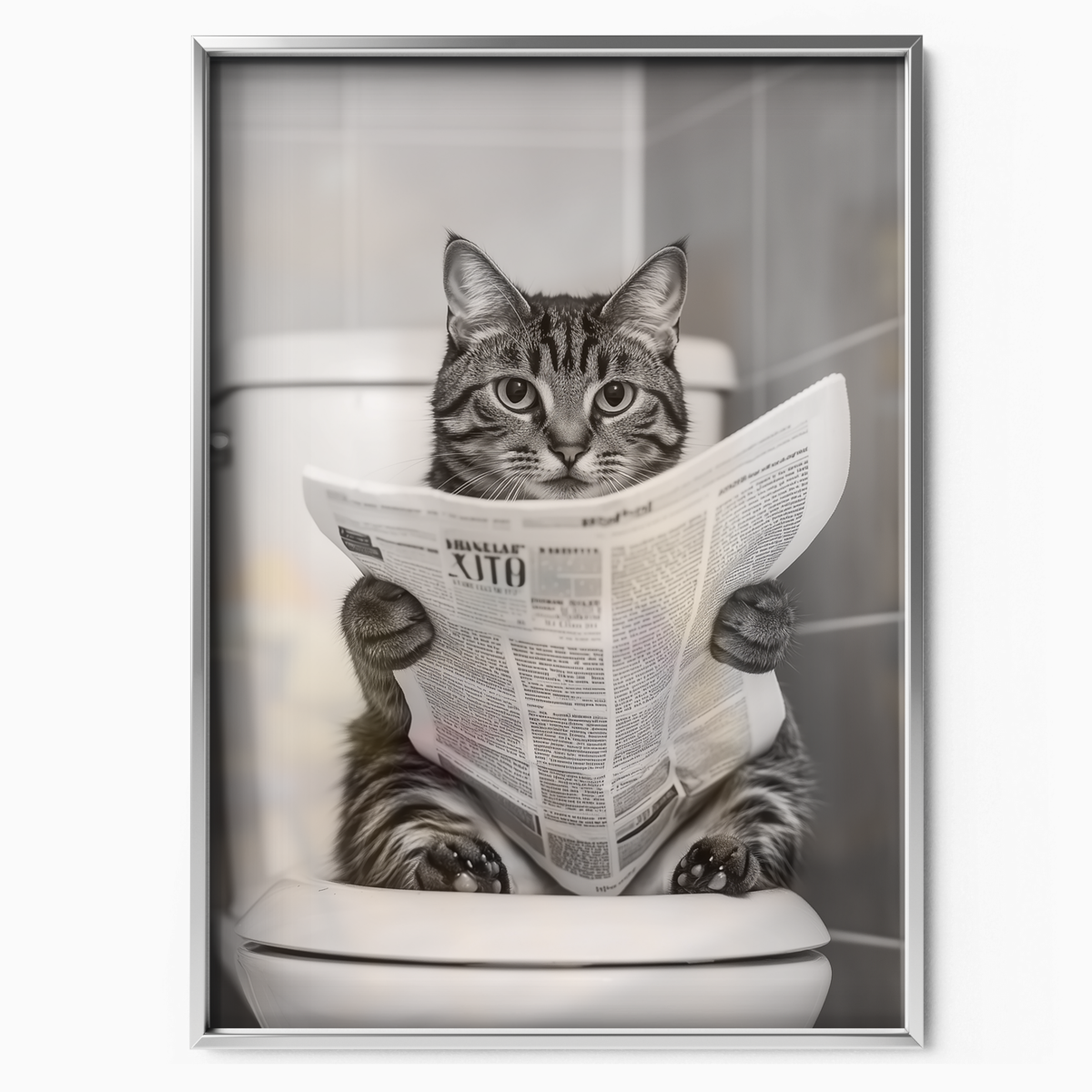 Cozy Cat Toilet Reading