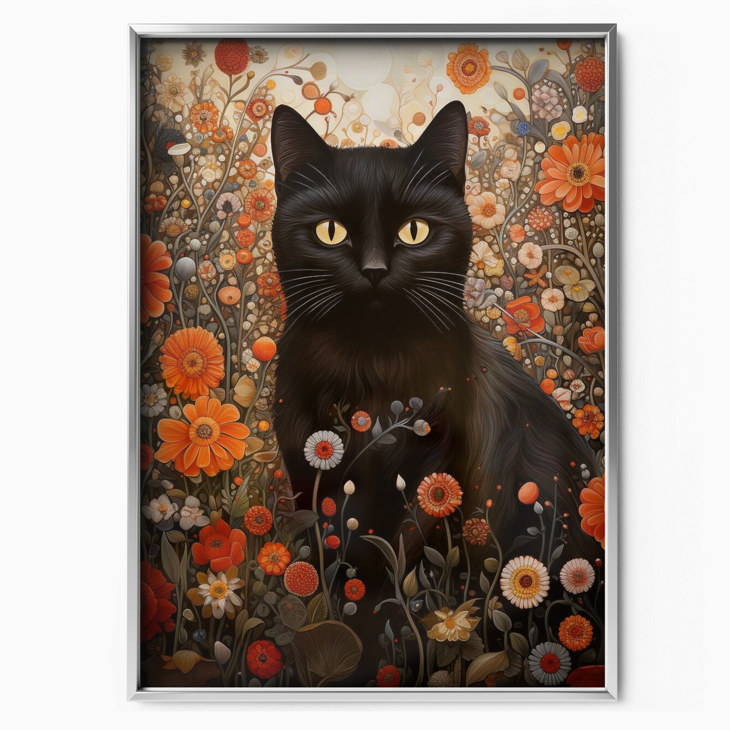 Enchanted Cat In Orange Garden