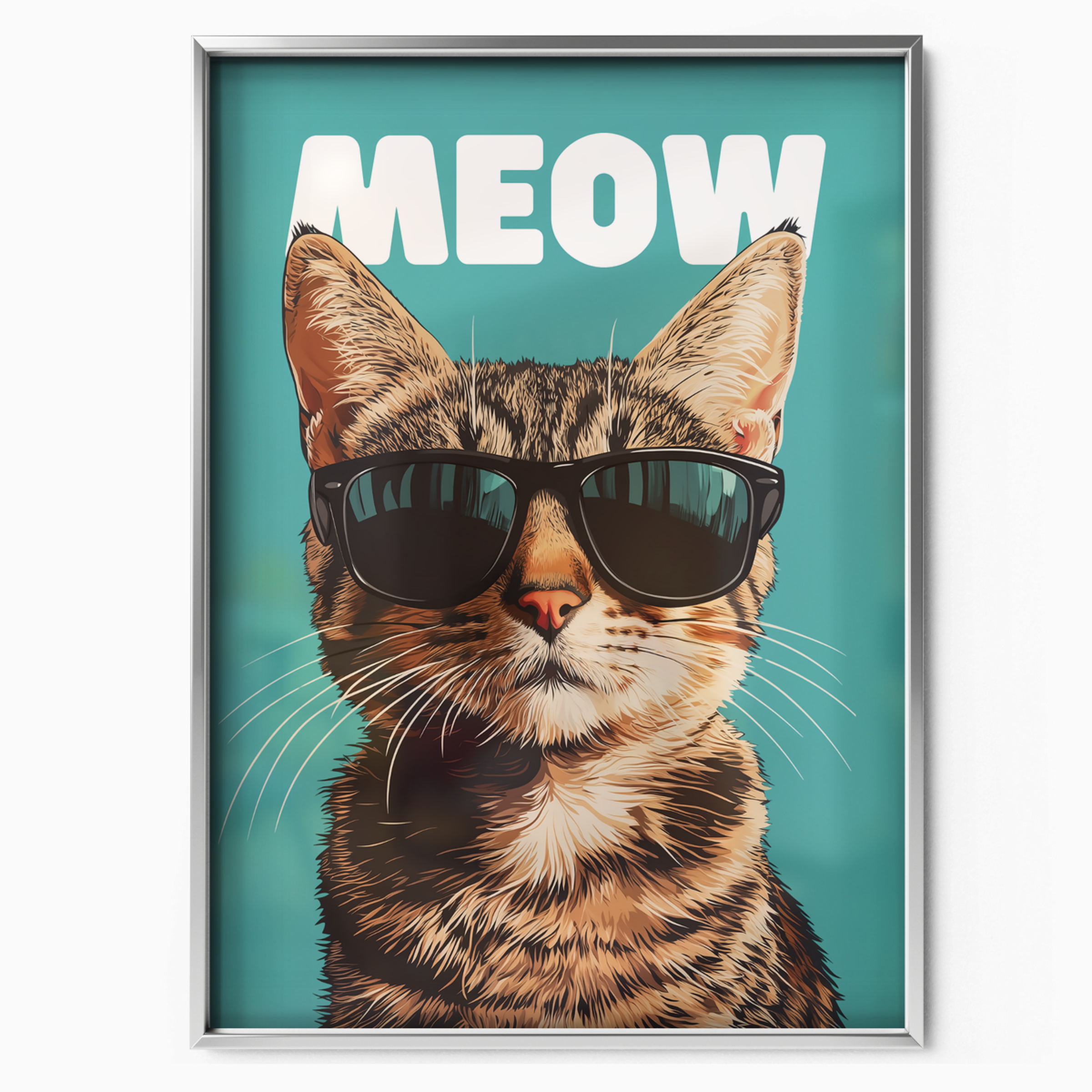 Groovy Cat Black Glass Meow