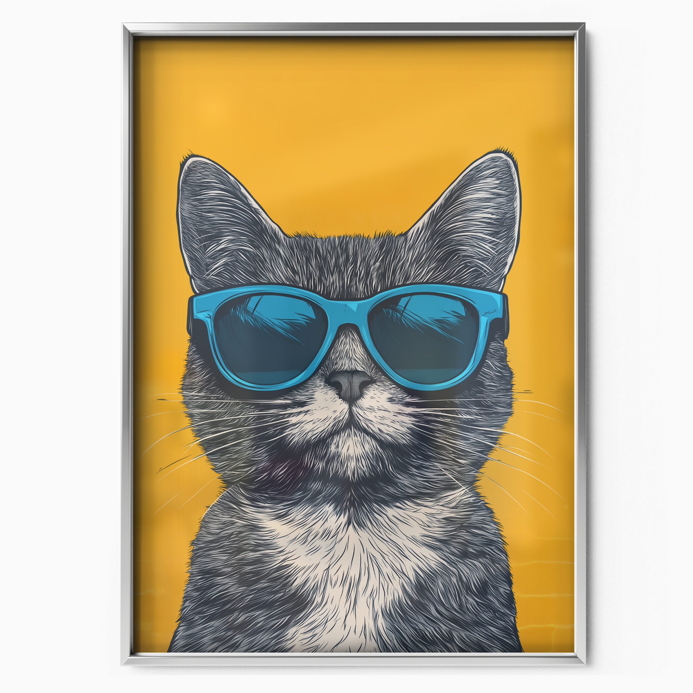 Groovy Cat Blue Glass