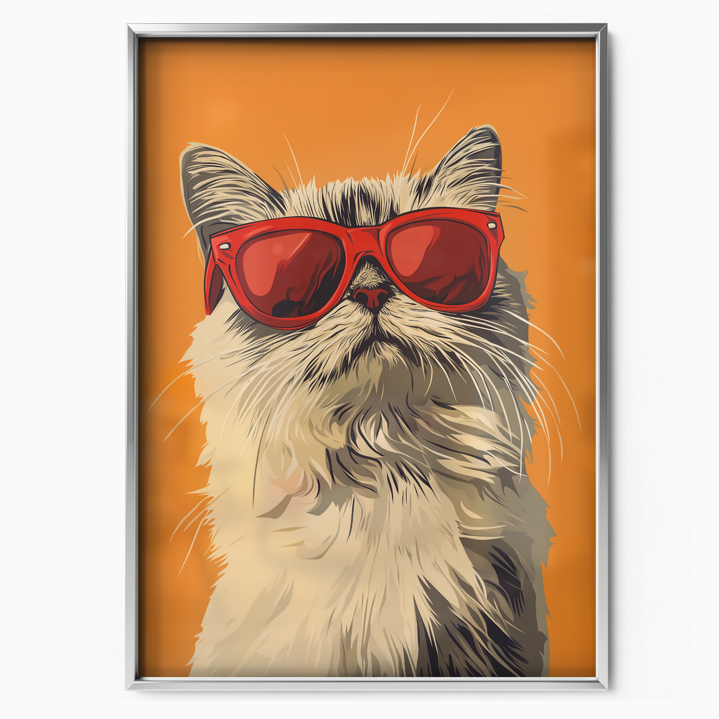 Groovy Cat Red Glass