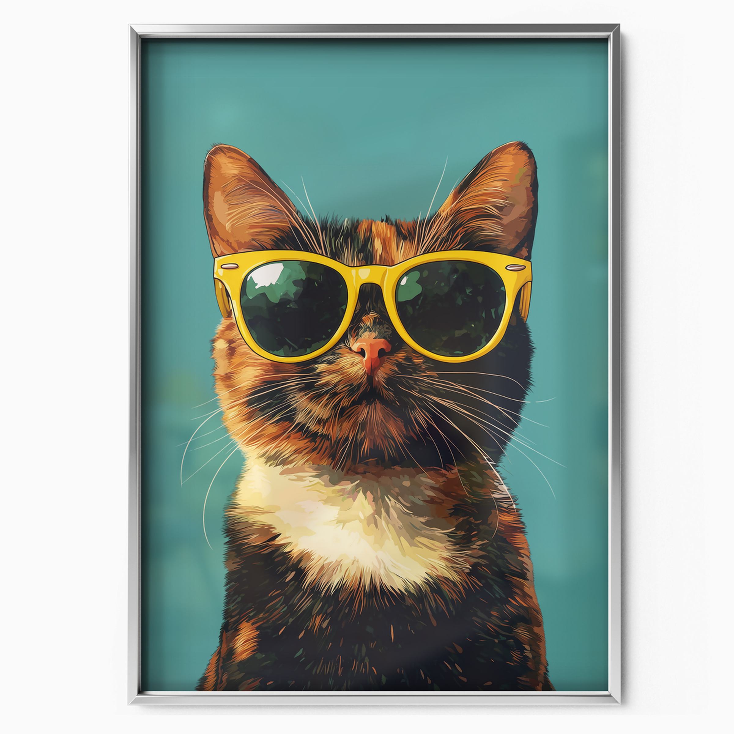 Groovy Cat Yellow Glass