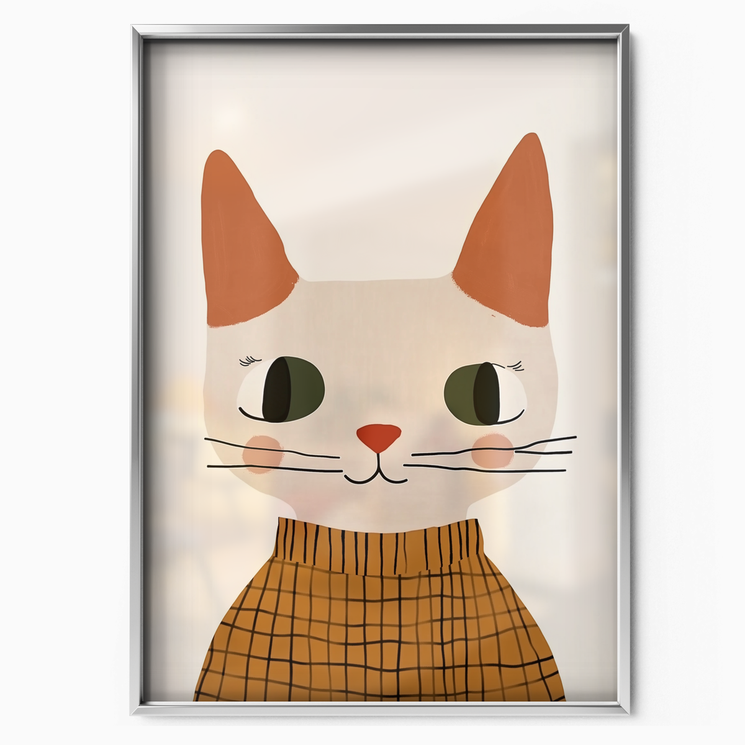 Pop Cat Checkered Shirt