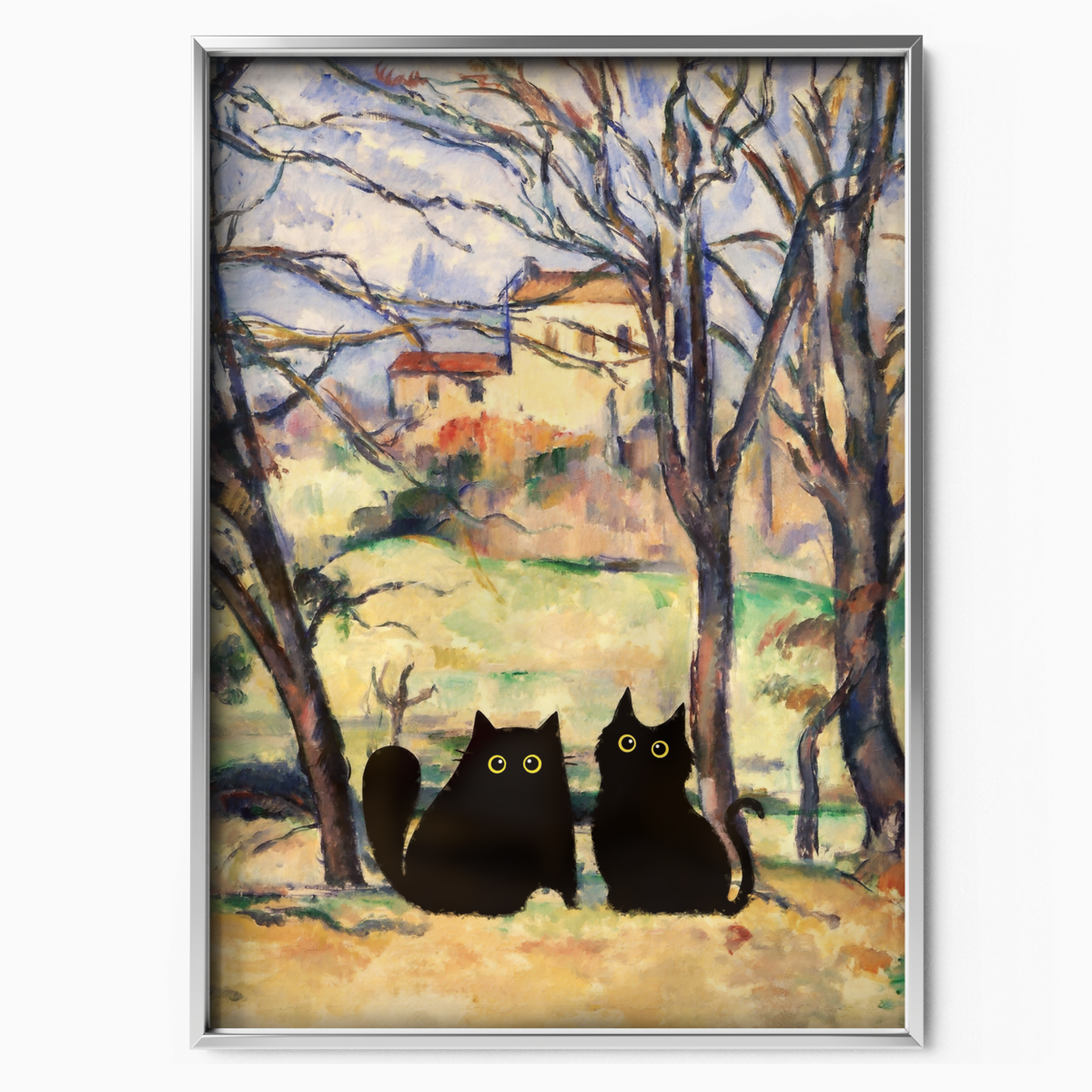 Two Cats In Cezanne Landscape