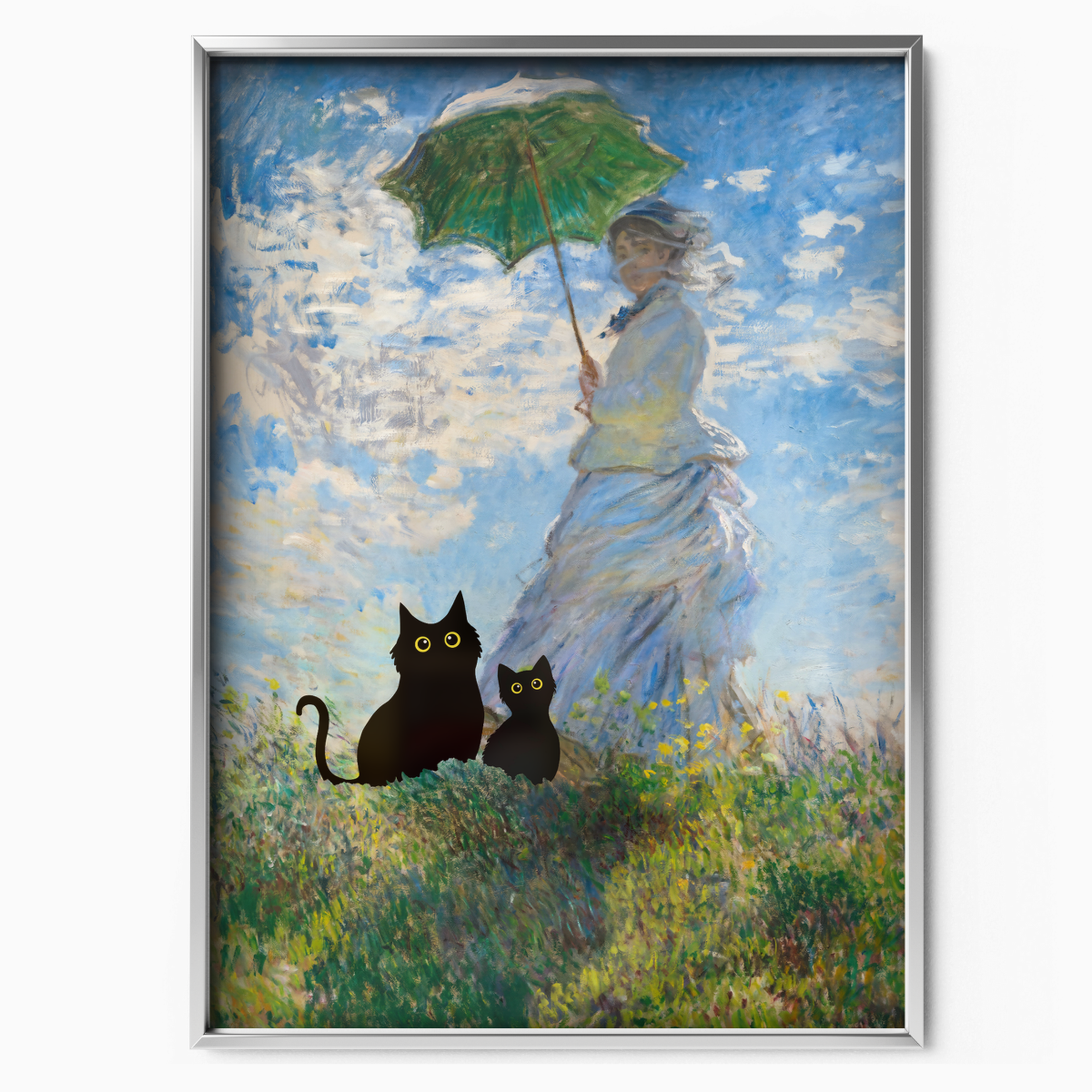 Two Cats In Monet Parasol X Monnet