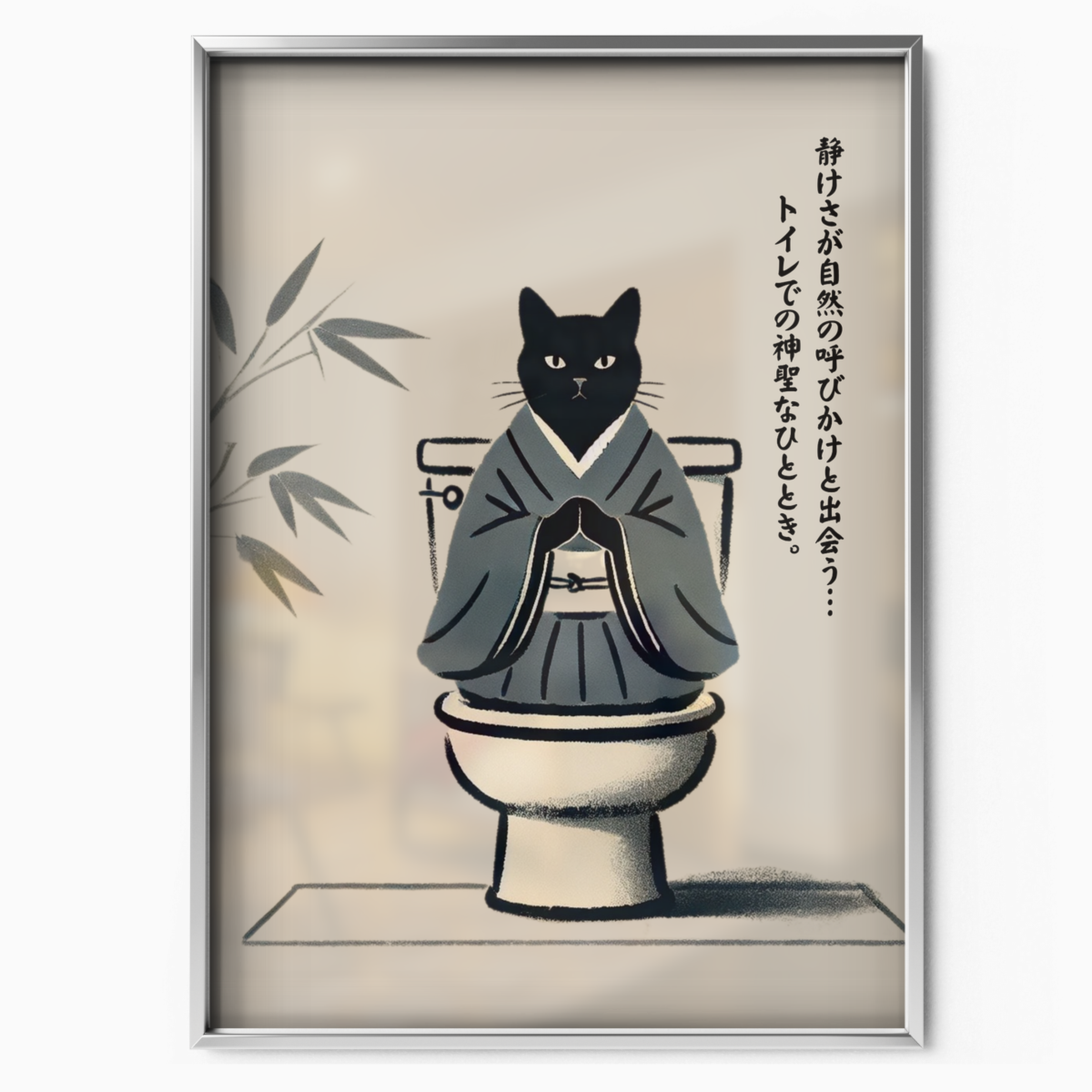 Zen Cat Blue Kimono