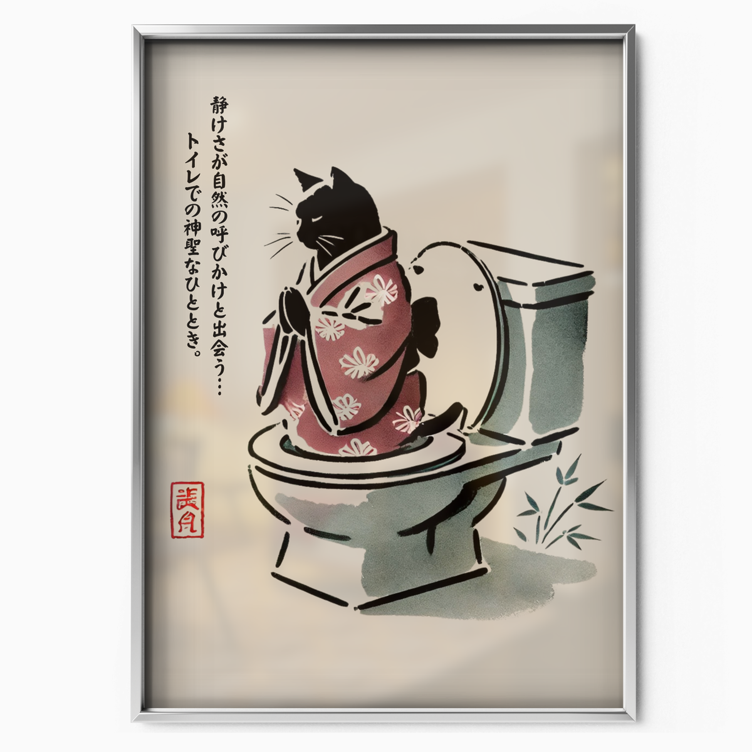 Zen Cat Kimono Red Back